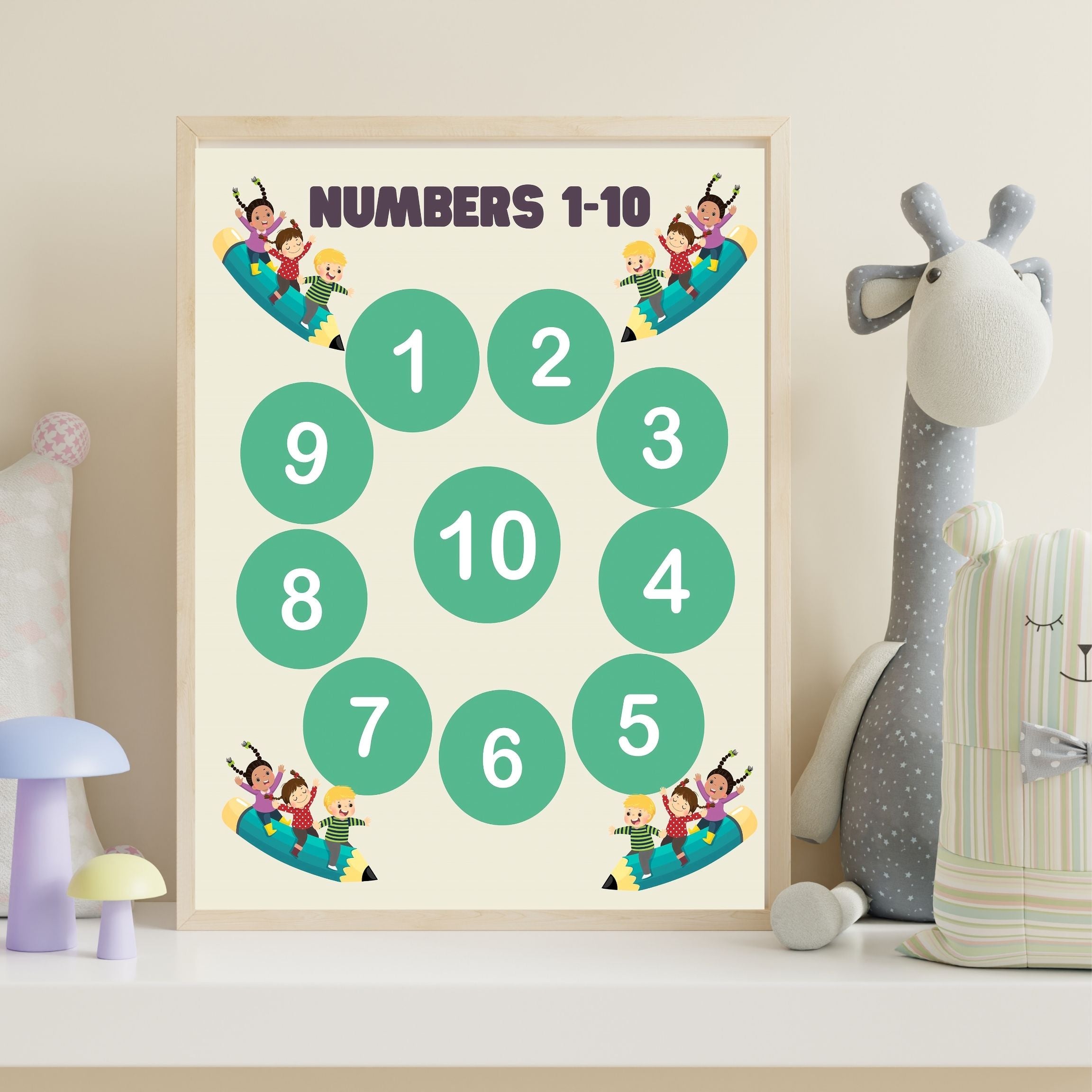Number Wall Art for Kids 11+ sizes, Counting Poster Printable, Educational Nursery Decor, Preschool Learning Print, Math Wall Art, Digital Download|ke2-14
