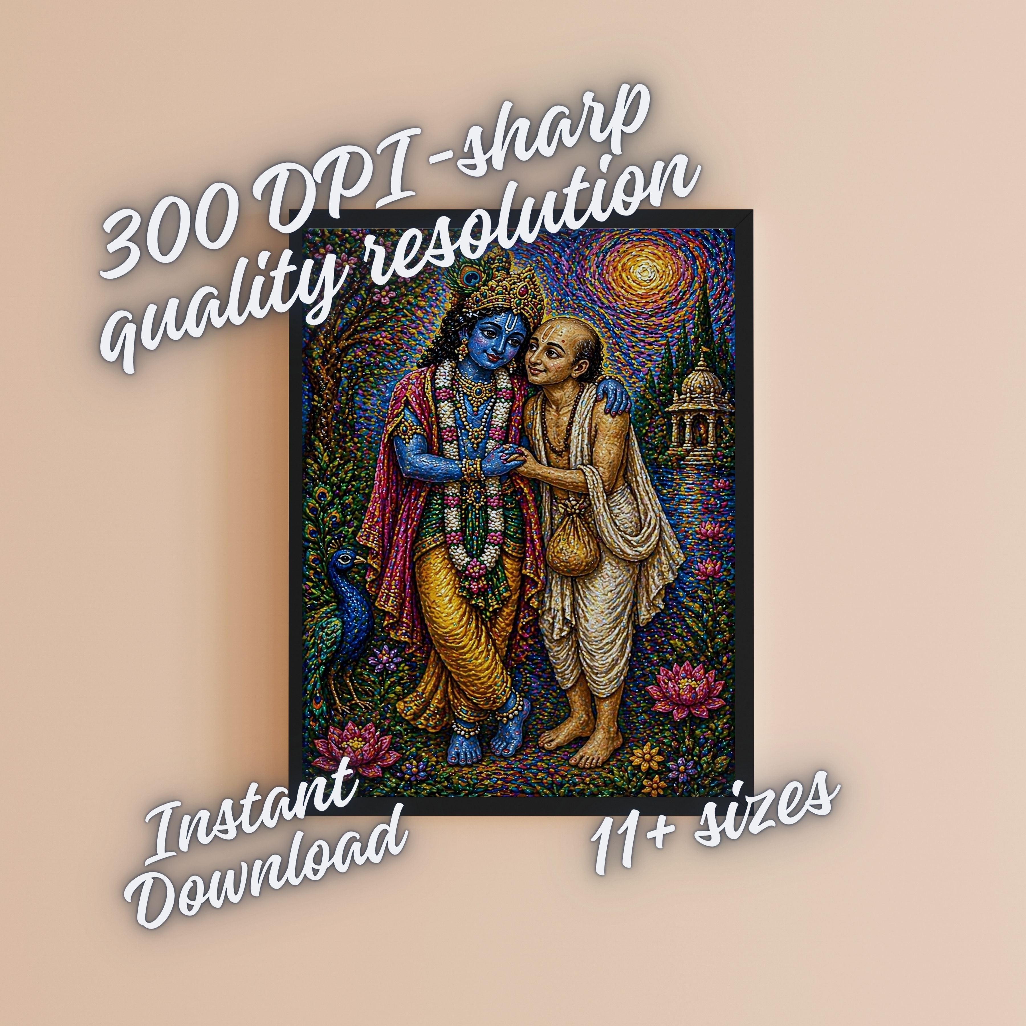 Lord Krishna Wall Art Printable, Krishna Digital Download, Hindu Wall Decor, Spiritual Home Decor, Pooja Room Art, Krishna Poster, Temple Artwork|sp53