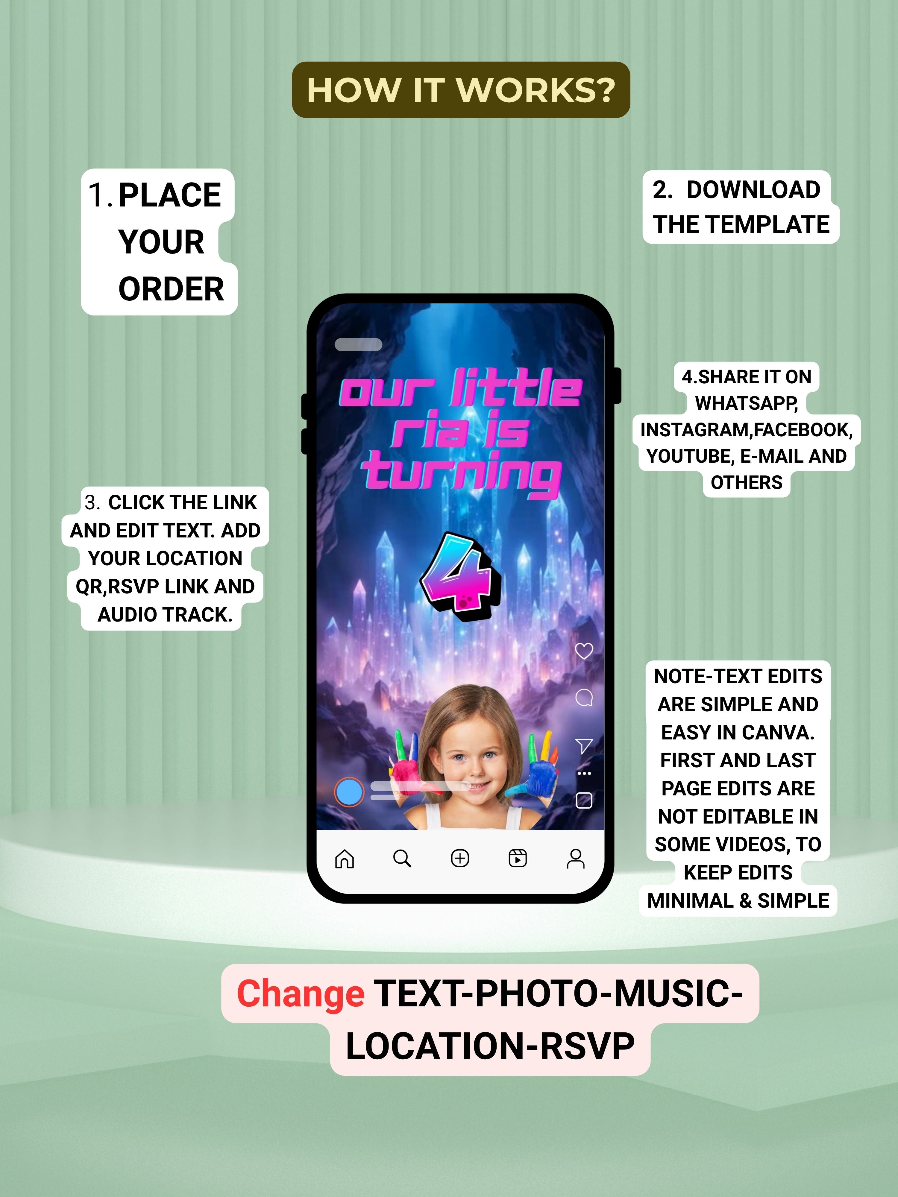 TOY RIDE Birthday Invitation Video | Editable Canva pro Template | Kids Party Invite | ki47