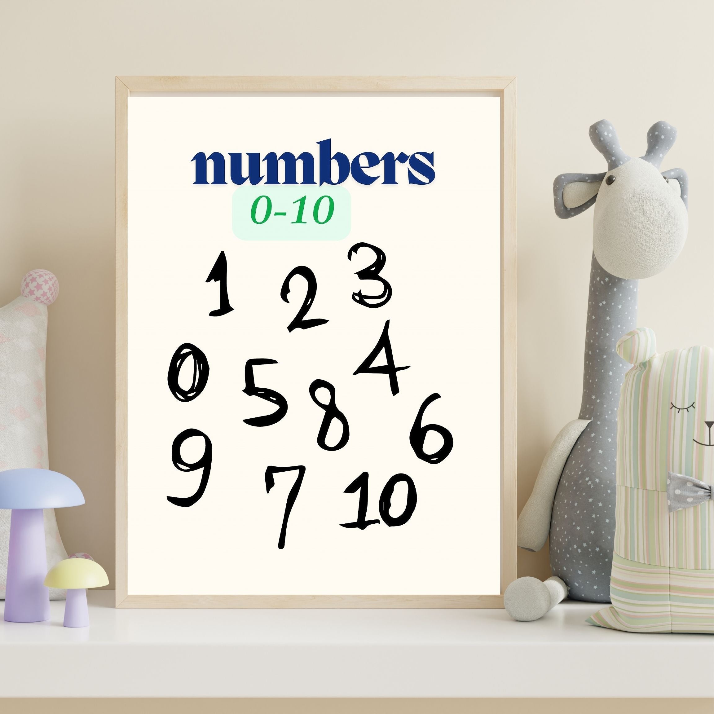 Number Wall Art for Kids 11+ sizes, Counting Poster Printable, Educational Nursery Decor, Preschool Learning Print, Math Wall Art, Digital Download|ke2-13