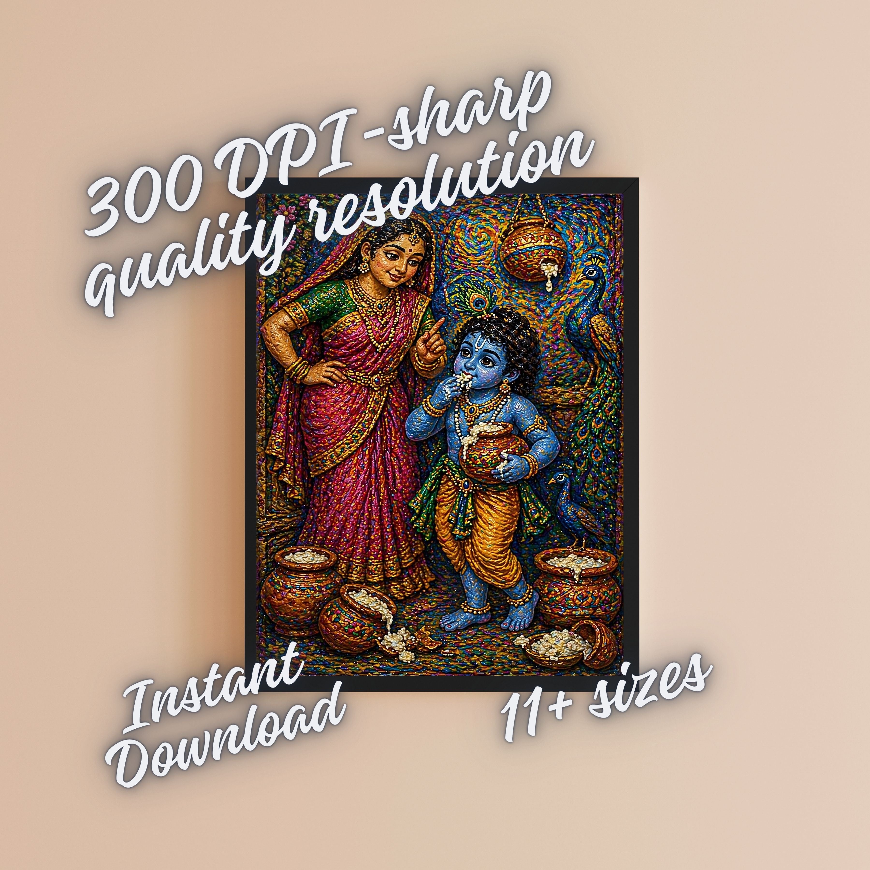 Commercial Use Lord Krishna Wall Art Bundle | Hindu Printable Decor | Commercial Use License Included | Spiritual Home Decor | Pooja Room Prints | Digital Download|sp52c