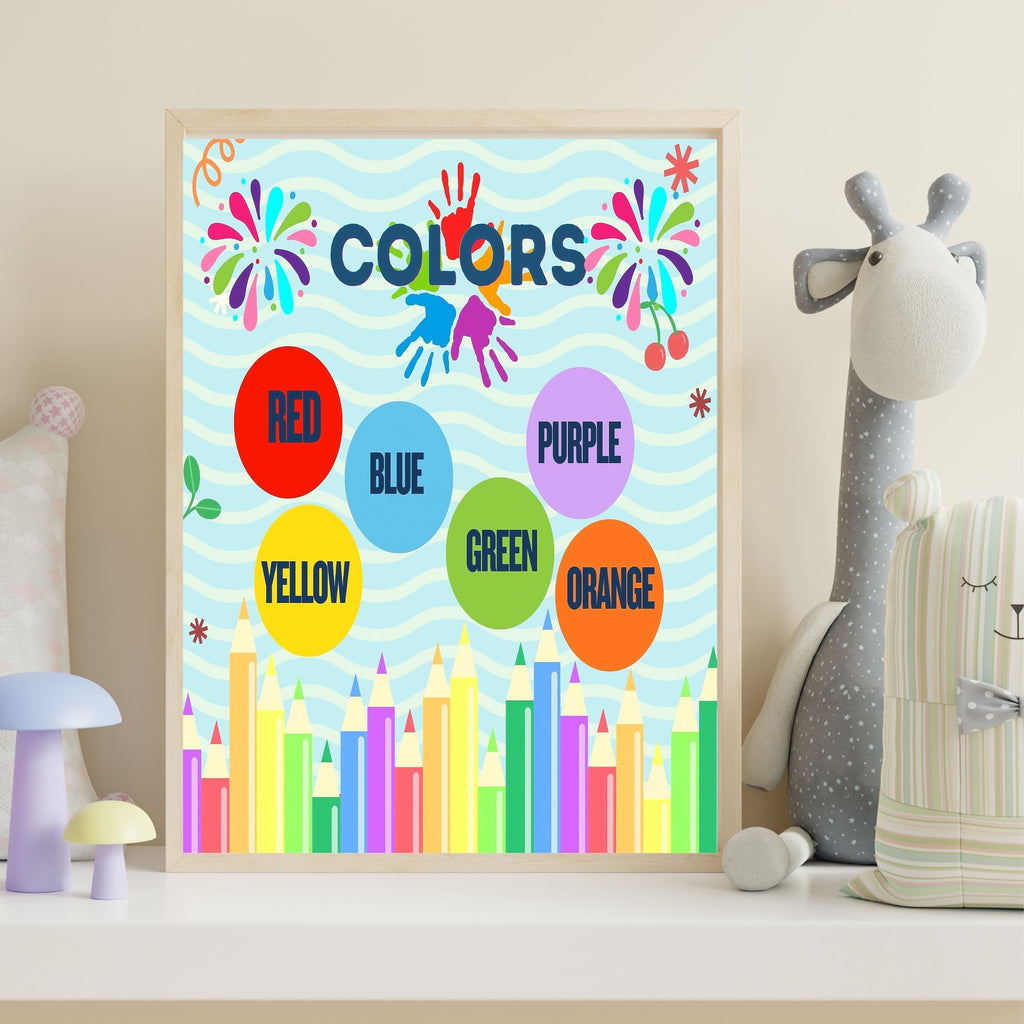 Bundle Color Wall Art 60 no. jpg files| 15 designs in 11+sizes|Color Learning Wall Art for Kids, Preschool Educational Poster, Nursery Printable Decor, Montessori Learning Prints|ke3