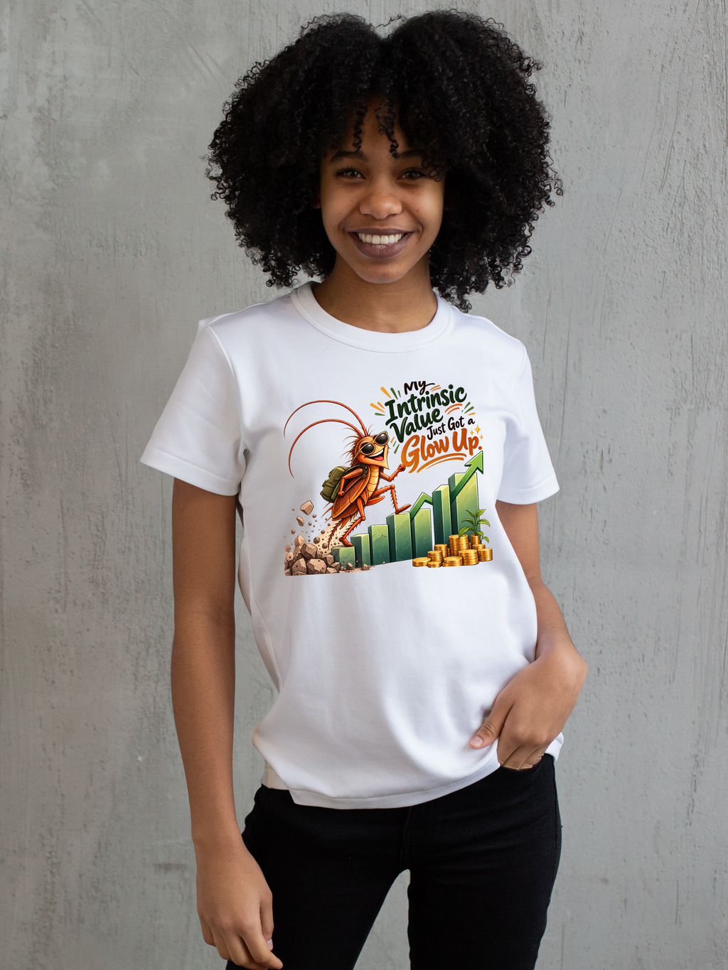 My Intrinsic Value Just Got a Glow Up Cockroach PNG | Growth Chart Roach Shirt Art, 6 Sizes, Personal Use