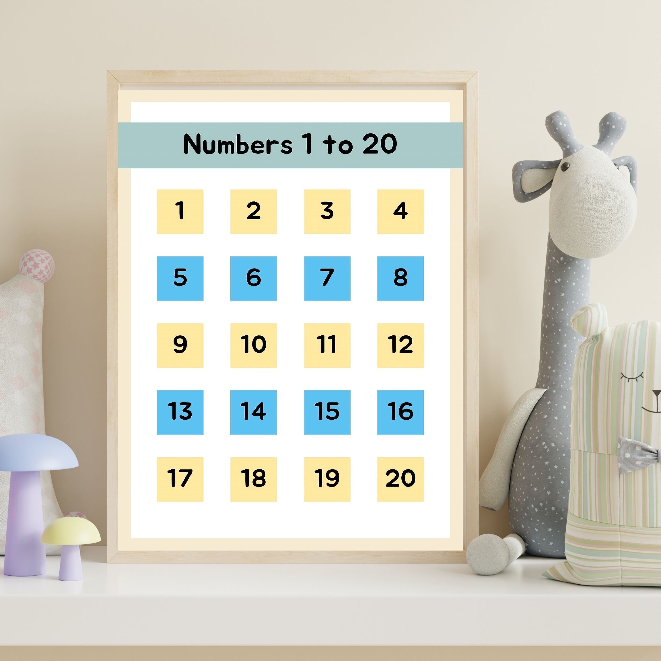 Number Wall Art for Kids 11+ sizes, Counting Poster Printable, Educational Nursery Decor, Preschool Learning Print, Math Wall Art, Digital Download|ke2-4