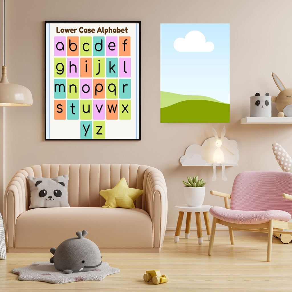 Alphabet Wall Art Printable, ABC Learning Poster, Kids Educational Decor, Nursery Wall Art, Preschool Classroom Print, Homeschool Decor, Digital Download|ke1-12
