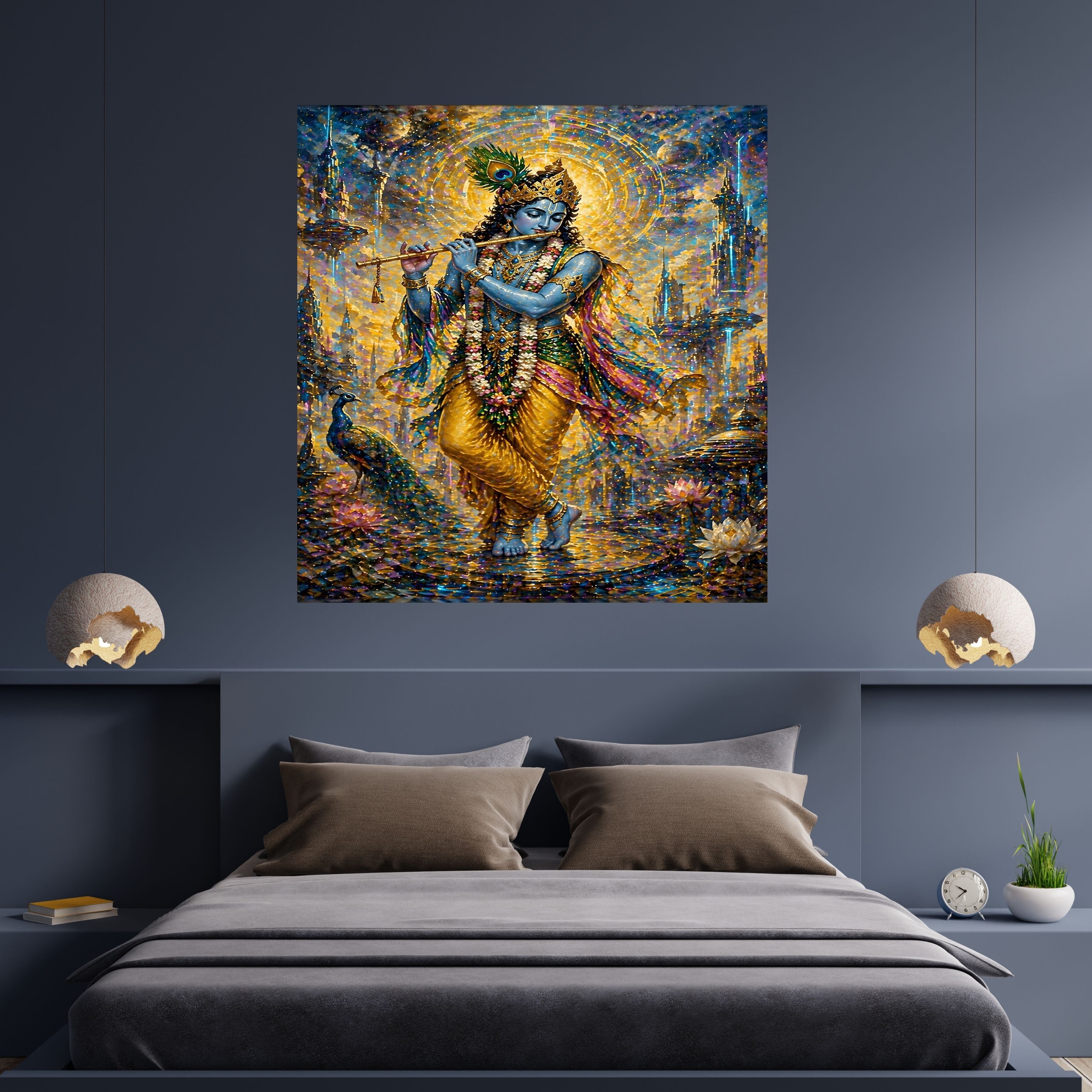 Lord Krishna Wall Art Printable, Krishna Digital Download, Hindu Wall Decor, Spiritual Home Decor, Pooja Room Art, Krishna Poster, Temple Artwork|sp69