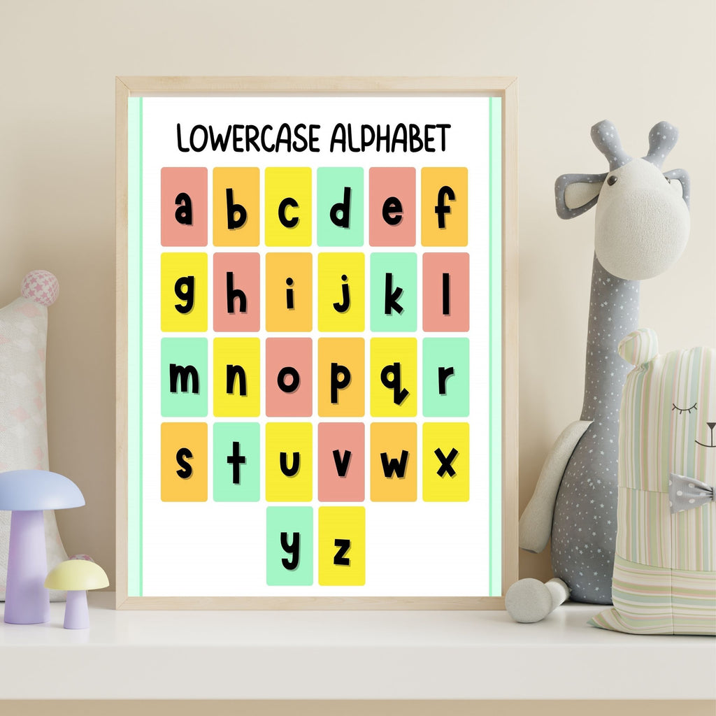 Alphabet Wall Art Printable, ABC Learning Poster, Kids Educational Decor, Nursery Wall Art, Preschool Classroom Print, Homeschool Decor, Digital Download|ke1-10