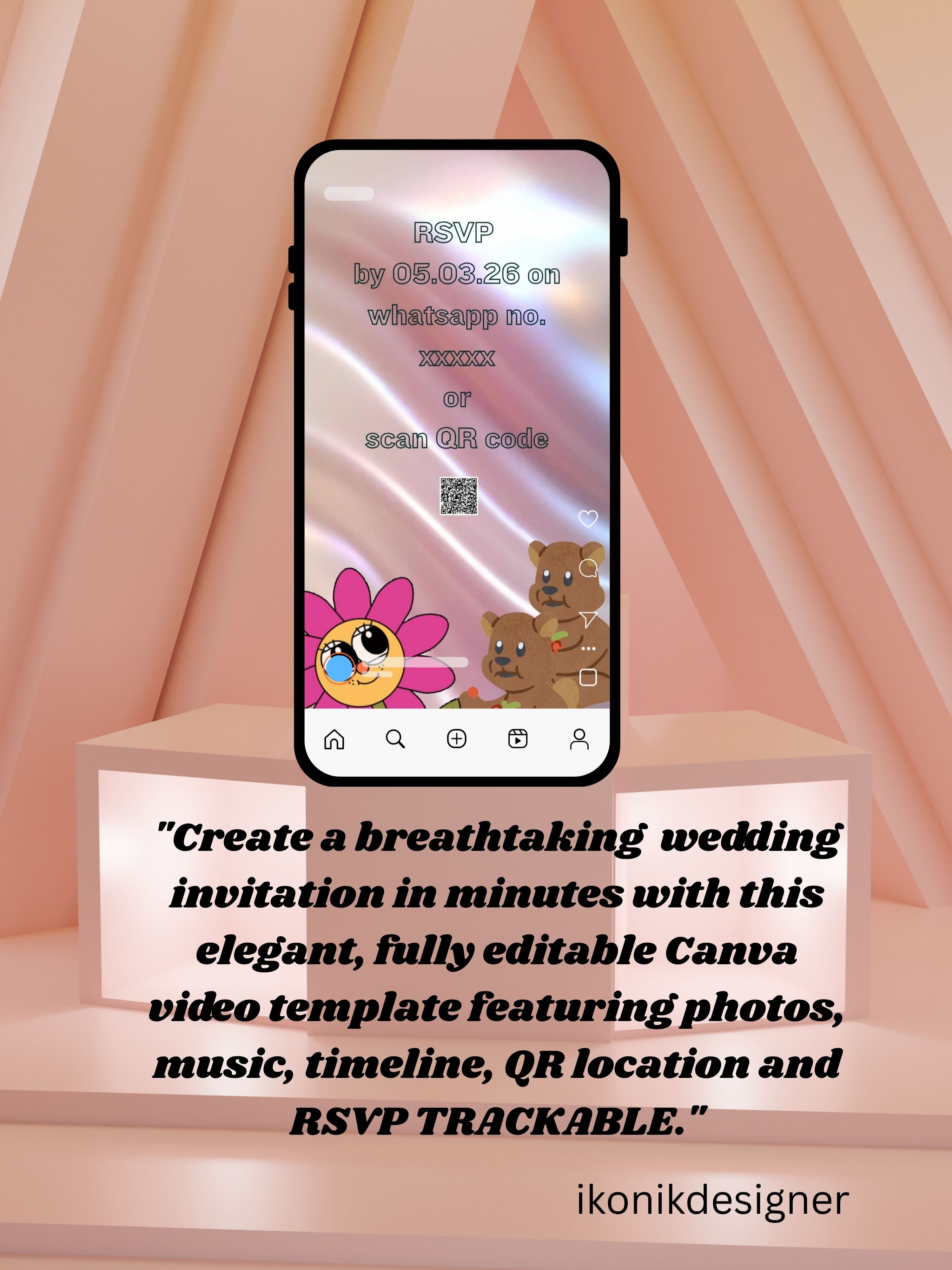 ANIMAL THEME Birthday Invitation Video | Editable Canva pro Template | Kids Party Invite | ki1