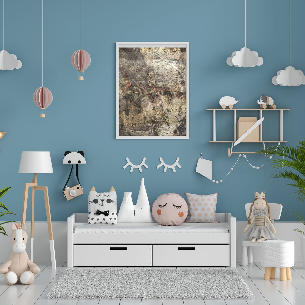 Distressed Antique Mural Wall Art Printable, Weathered Historical Texture