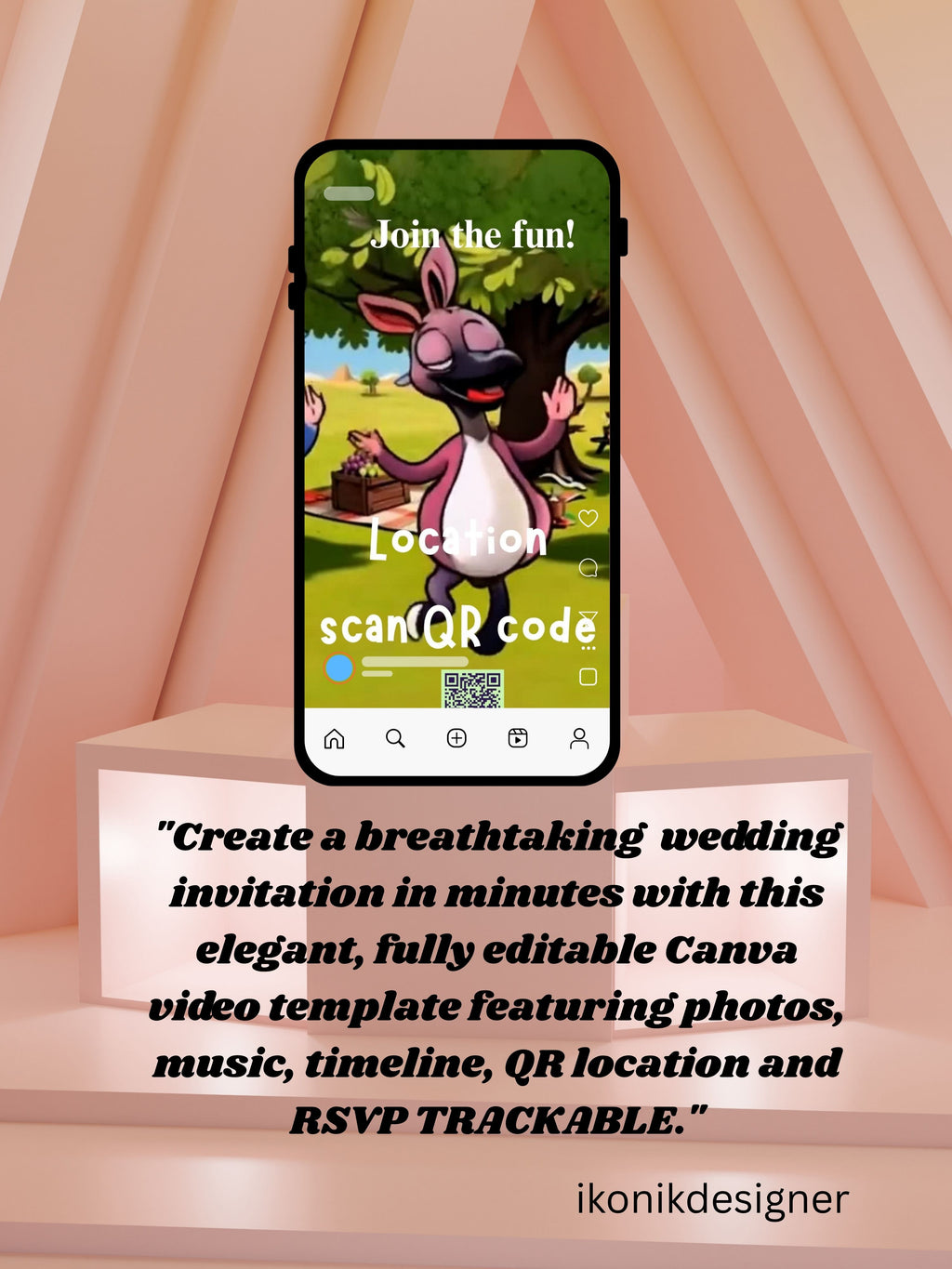 commercial use ANIMAL THEME Birthday Invitation Video | Editable Canva pro Template | Kids Party Invite | ki33c