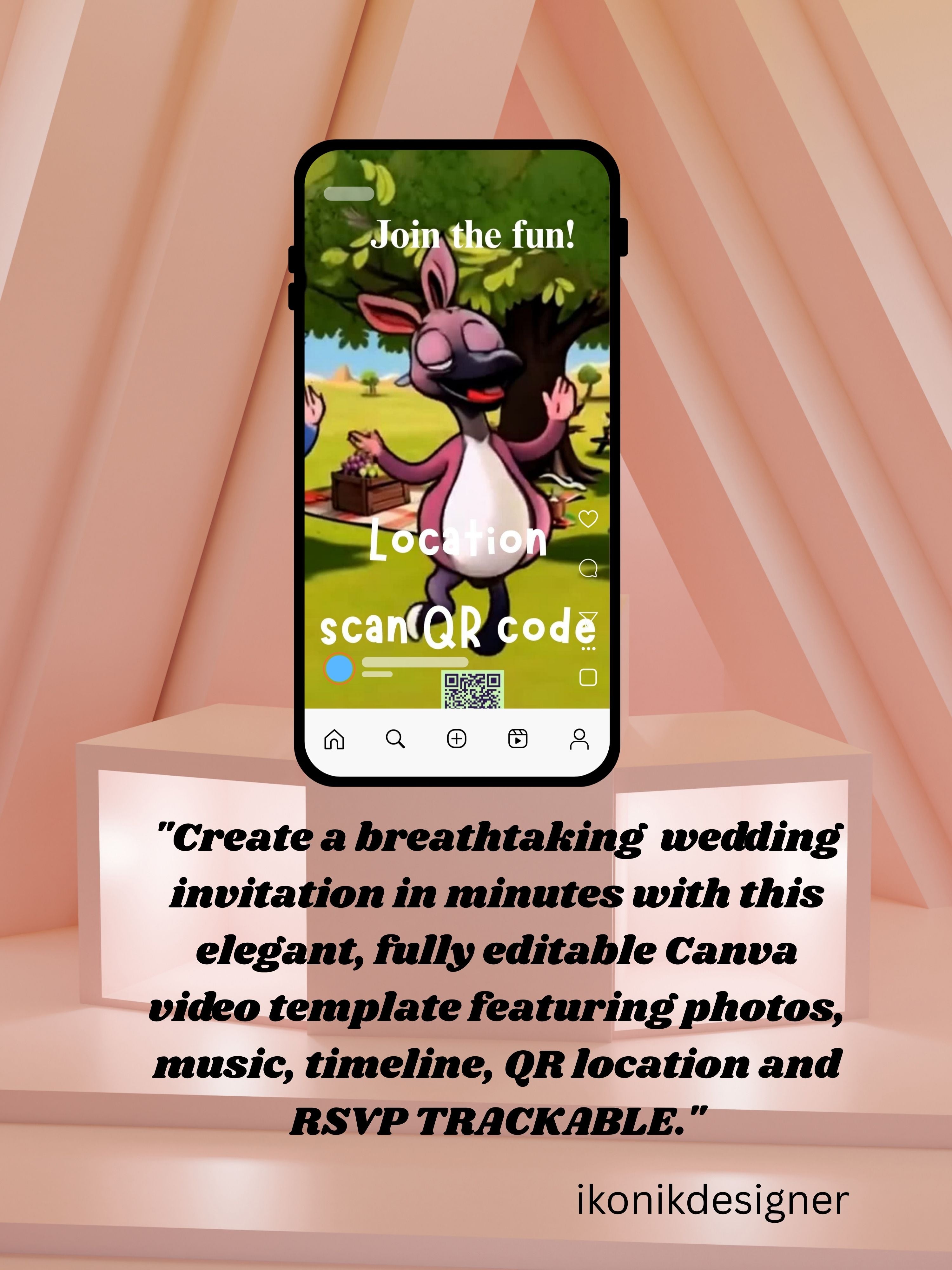 commercial use ANIMAL THEME Birthday Invitation Video | Editable Canva pro Template | Kids Party Invite | ki33c