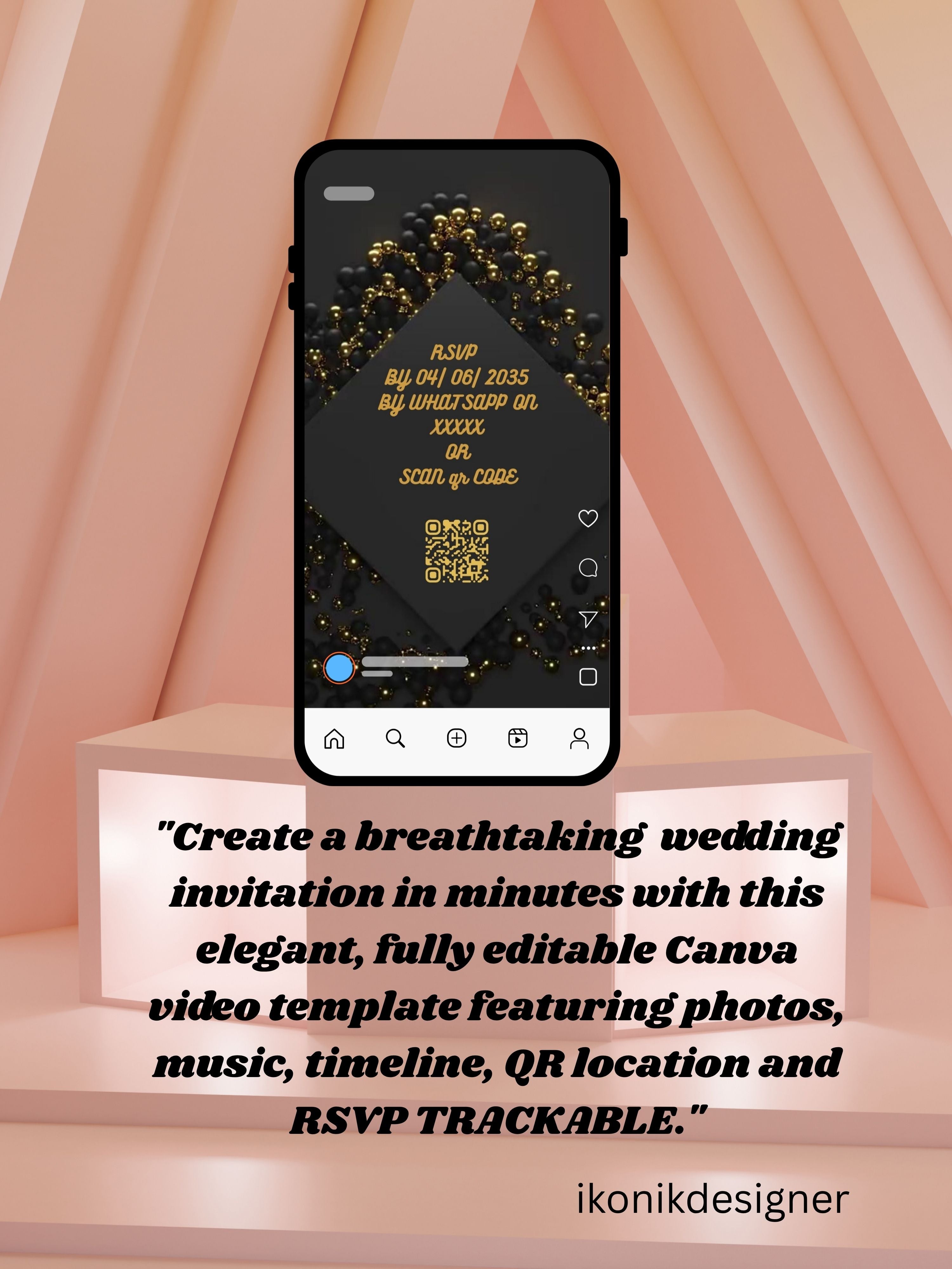 WI0012C-Commercial Use CHURCH WEDDING Invitation Video Template | Editable Christian Wedding Invite |Digital Wedding Invitation |Wedding Video