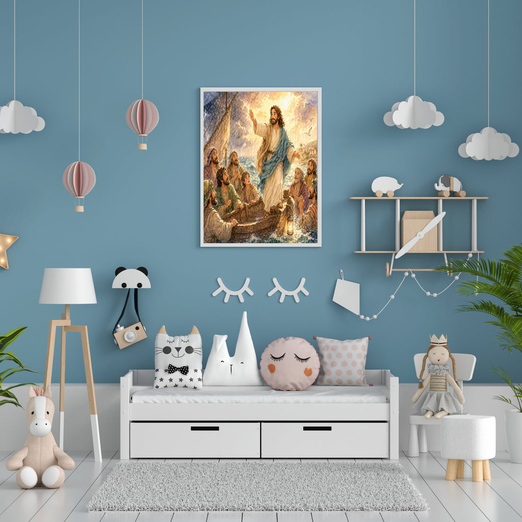 Jesus Wall Art Printable Set, Christian Nursery Decor, Bible Story Prints, Jesus with Children, Good Shepherd, Baptism, Faith Gift|sp12
