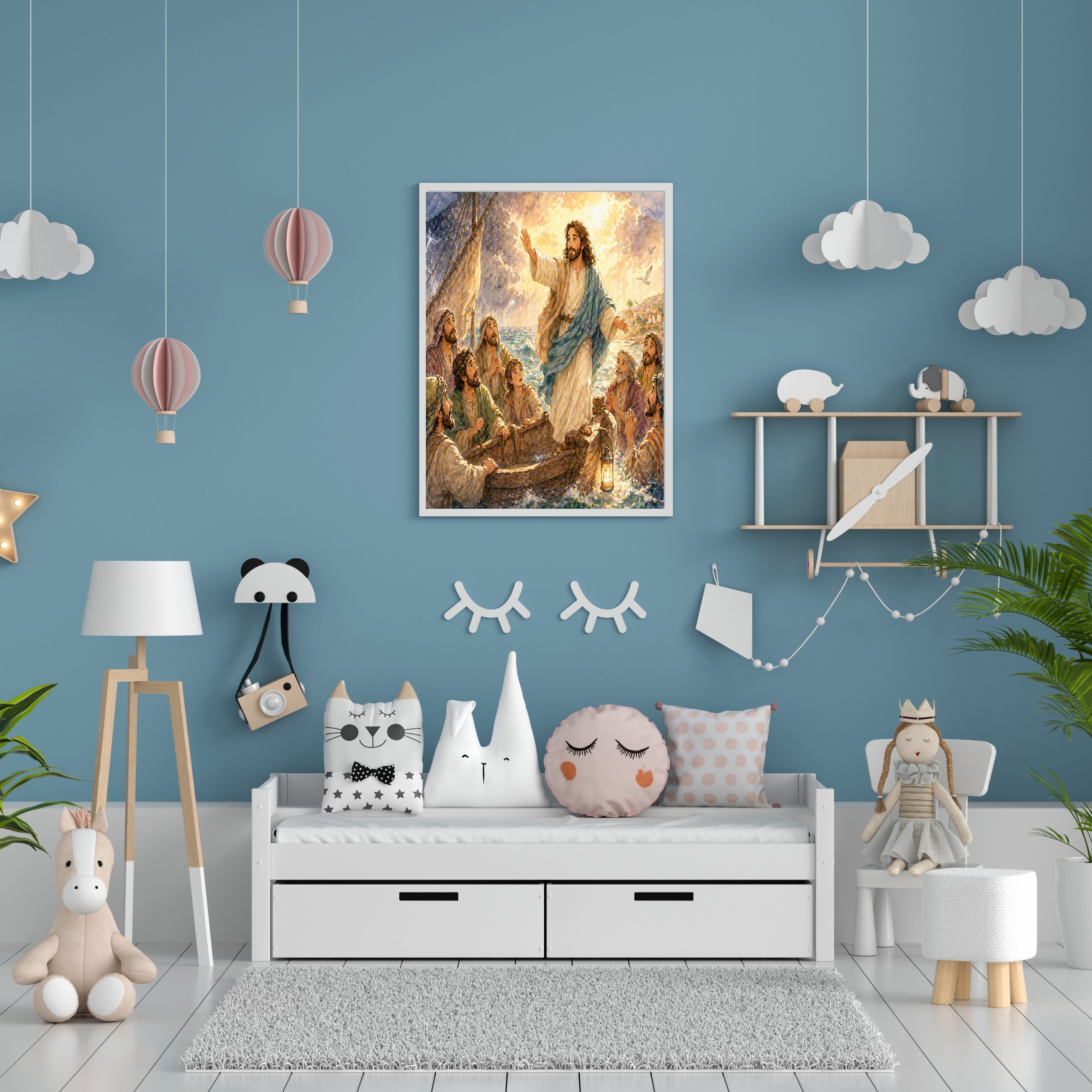 Jesus Wall Art Printable Set, Christian Nursery Decor, Bible Story Prints, Jesus with Children, Good Shepherd, Baptism, Faith Gift|sp12