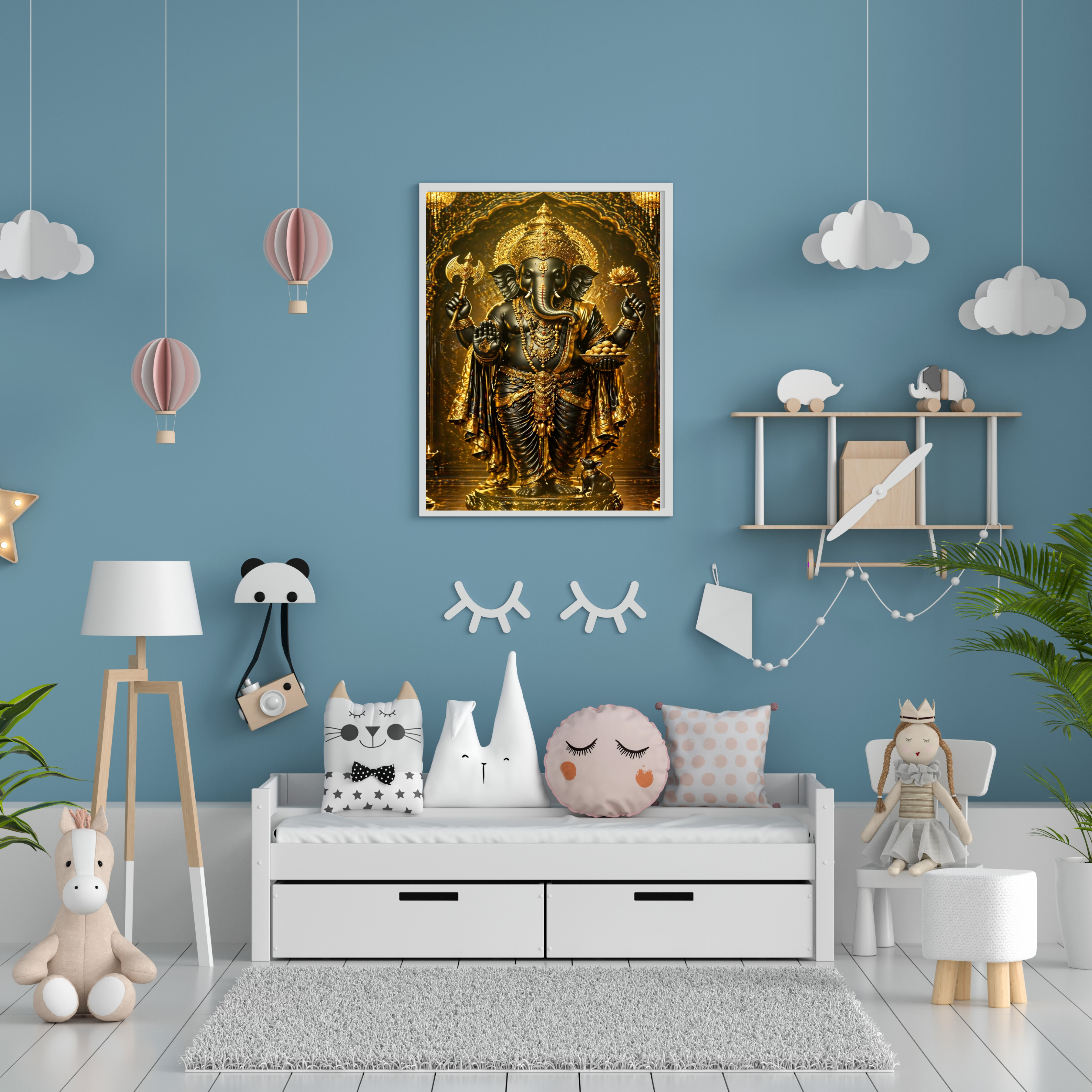 Lord Ganesha Wall Art Printable | Ganapathi Digital Download | Hindu God Decor | Spiritual Poster | Ganesh Chaturthi Gift | 11 Sizes Included|sp5