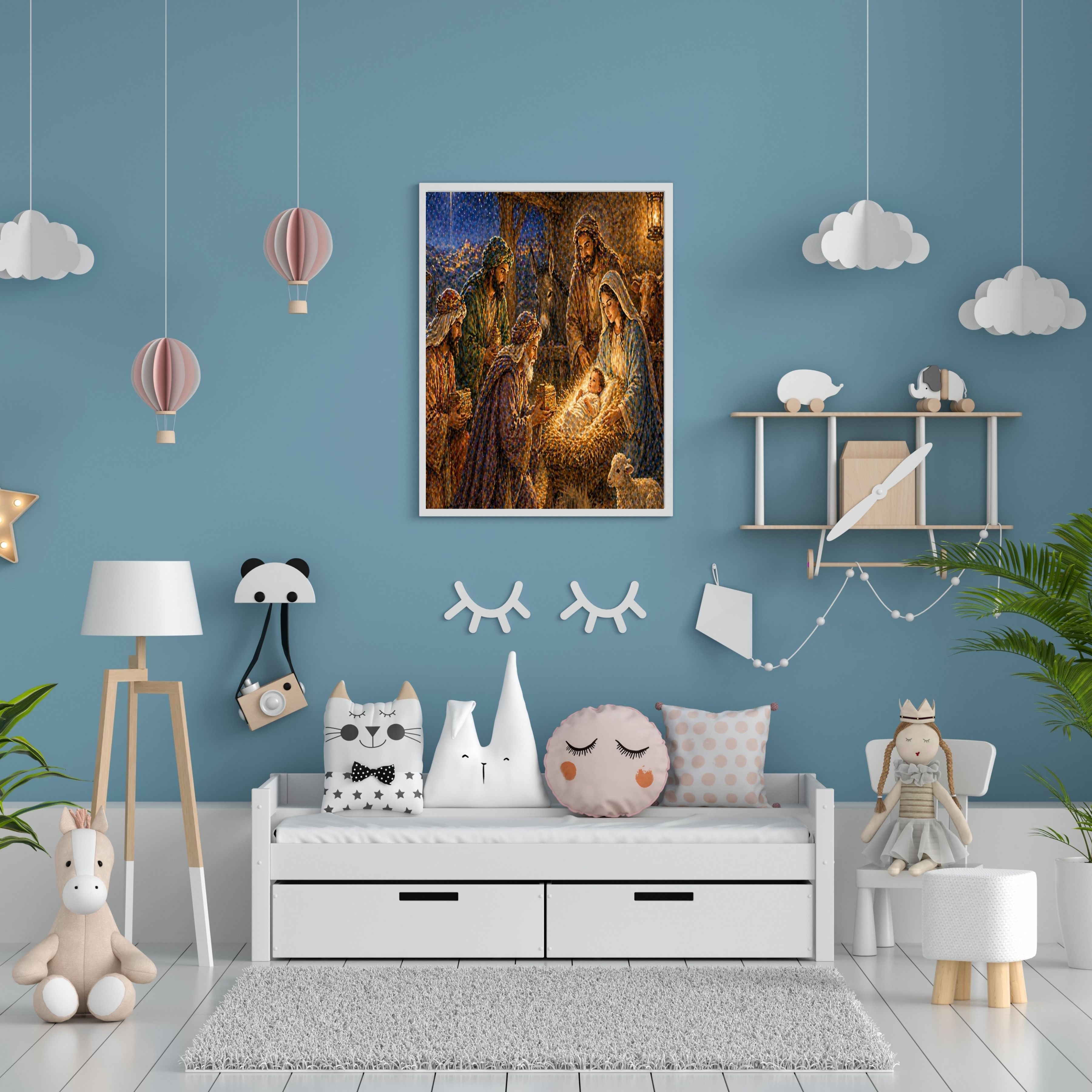 Commercial Use Jesus Wall Art Printable Set, Christian Nursery Decor Bundle, Bible Story Illustrations, Resell License Included|sp15c