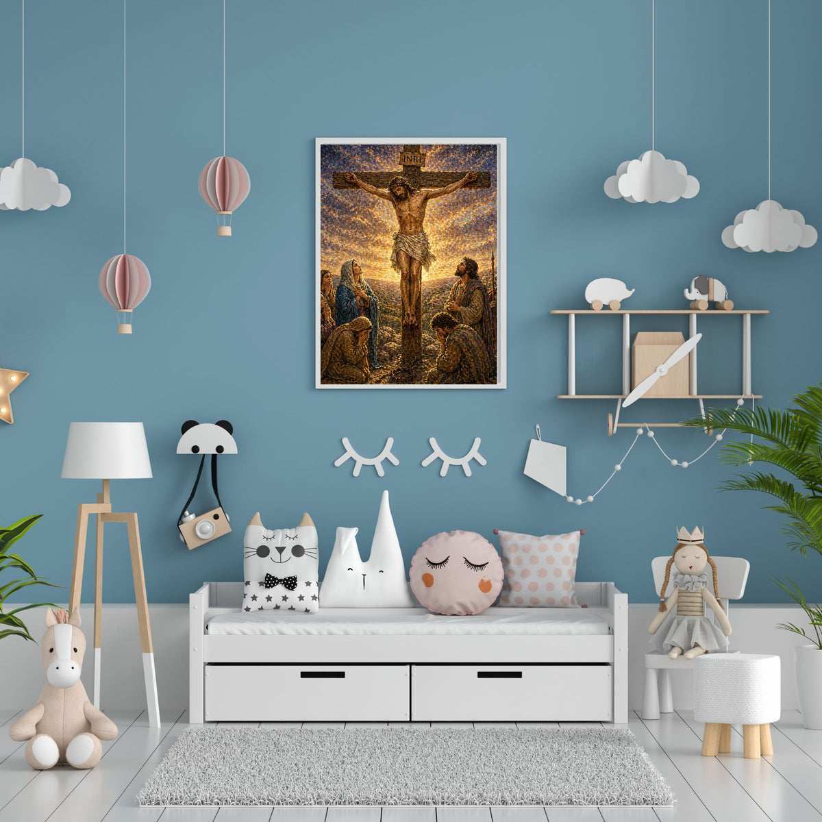 Crucifixion of Jesus Printable Commercial Use | INRI Cross Calvary Wall Art Resell License | POD Easter Good Friday Etsy Seller Sacred Bundle