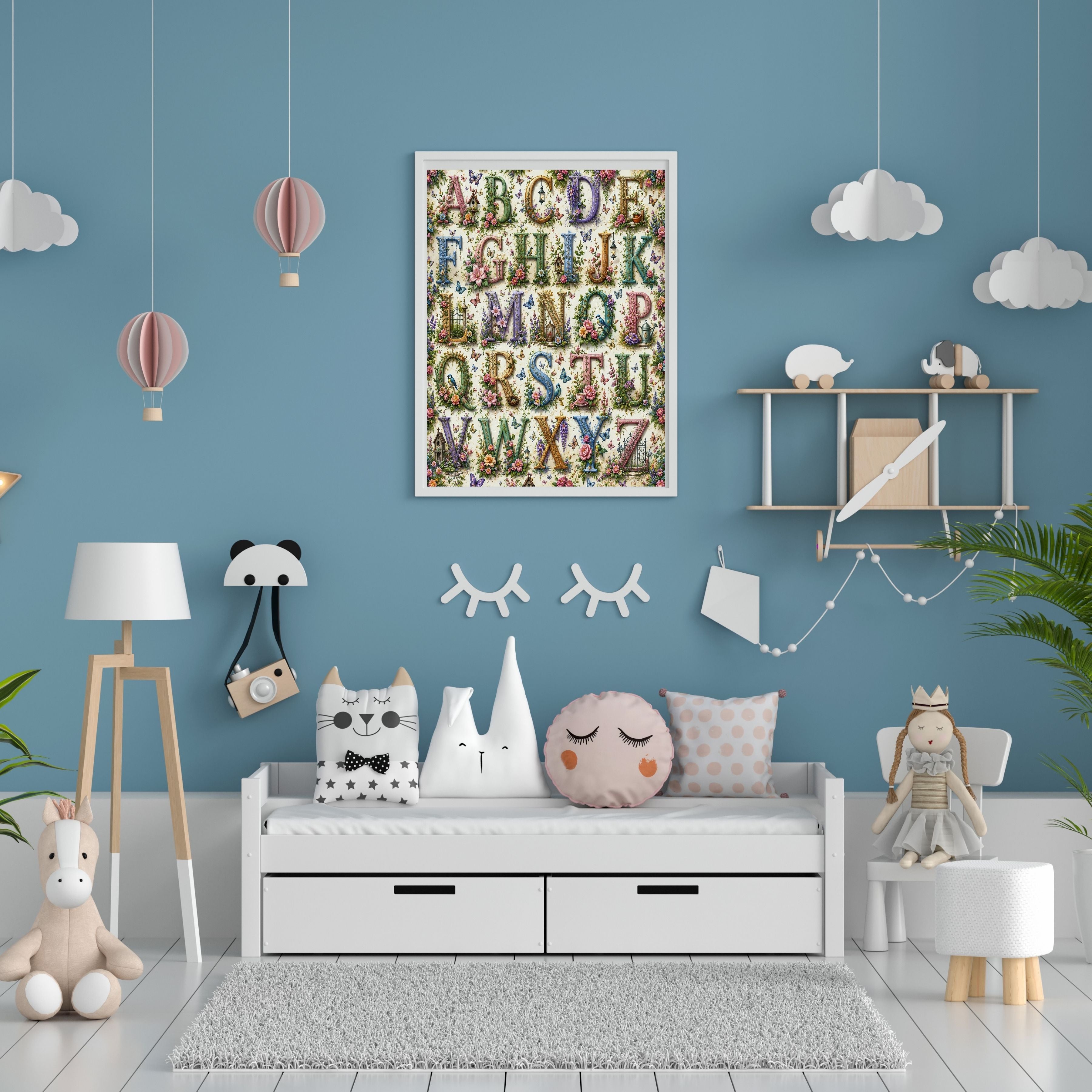 Kids Room Wall Art Printable, Nursery Wall Hanging Digital Download, Cute Kids Bedroom Decor, 300 DPI High Resolution Poster, Personal Use Only|kwd3