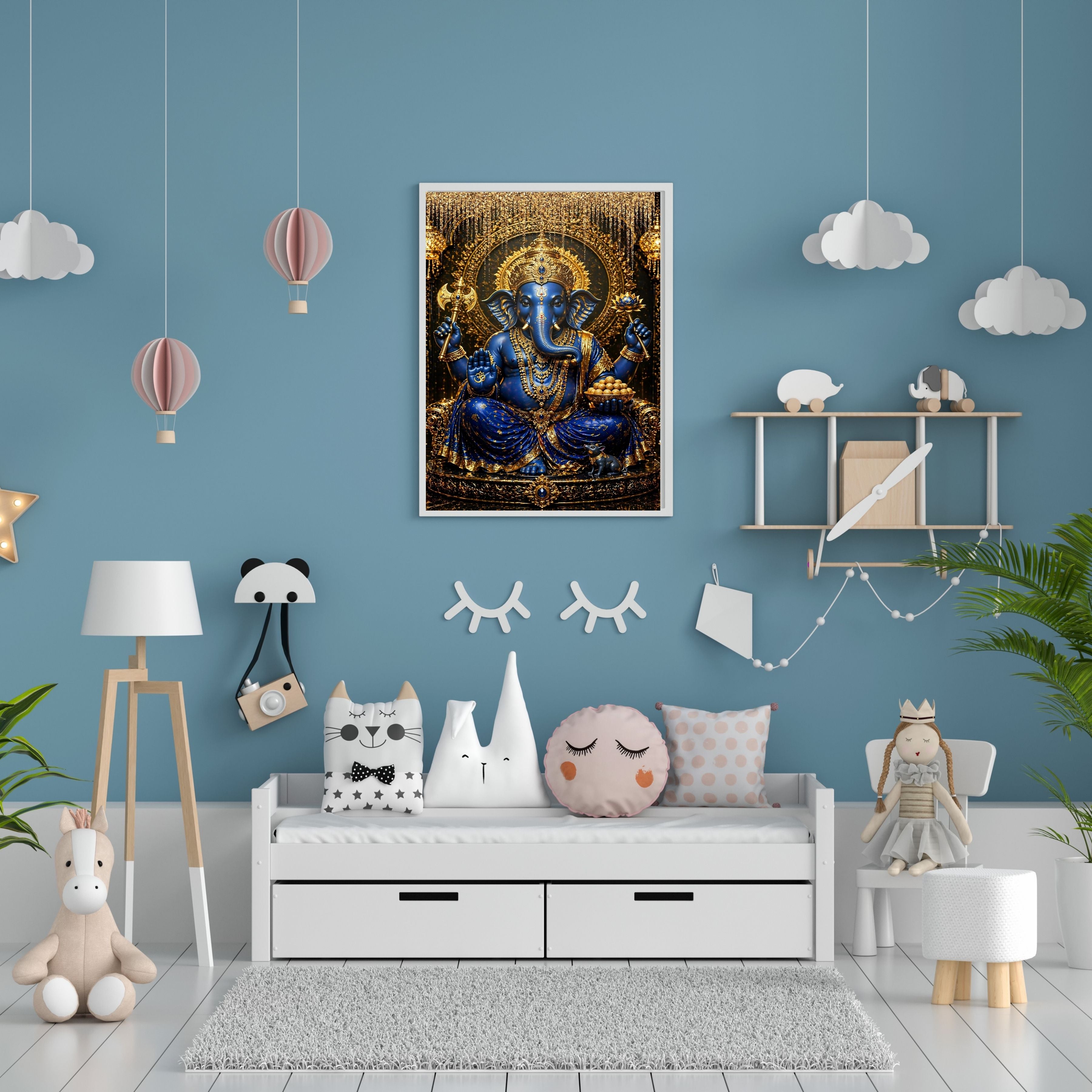 Lord Ganesha Wall Art Printable | Ganapathi Digital Download | Hindu God Decor | Spiritual Poster | Ganesh Chaturthi Gift | 11 Sizes Included|sp7