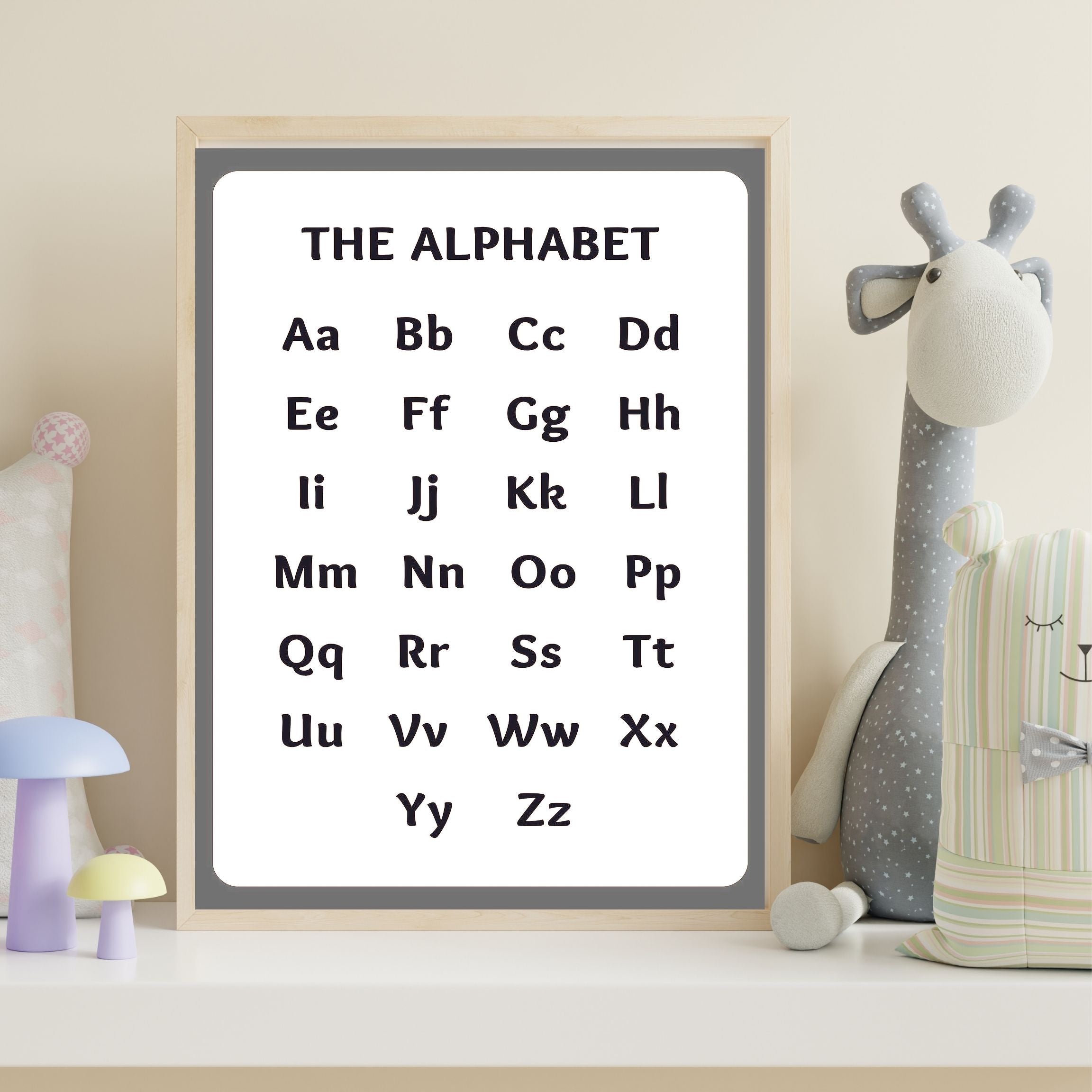 Alphabet Wall Art Printable, ABC Learning Poster, Kids Educational Decor, Nursery Wall Art, Preschool Classroom Print, Homeschool Decor, Digital Download|ke1-13