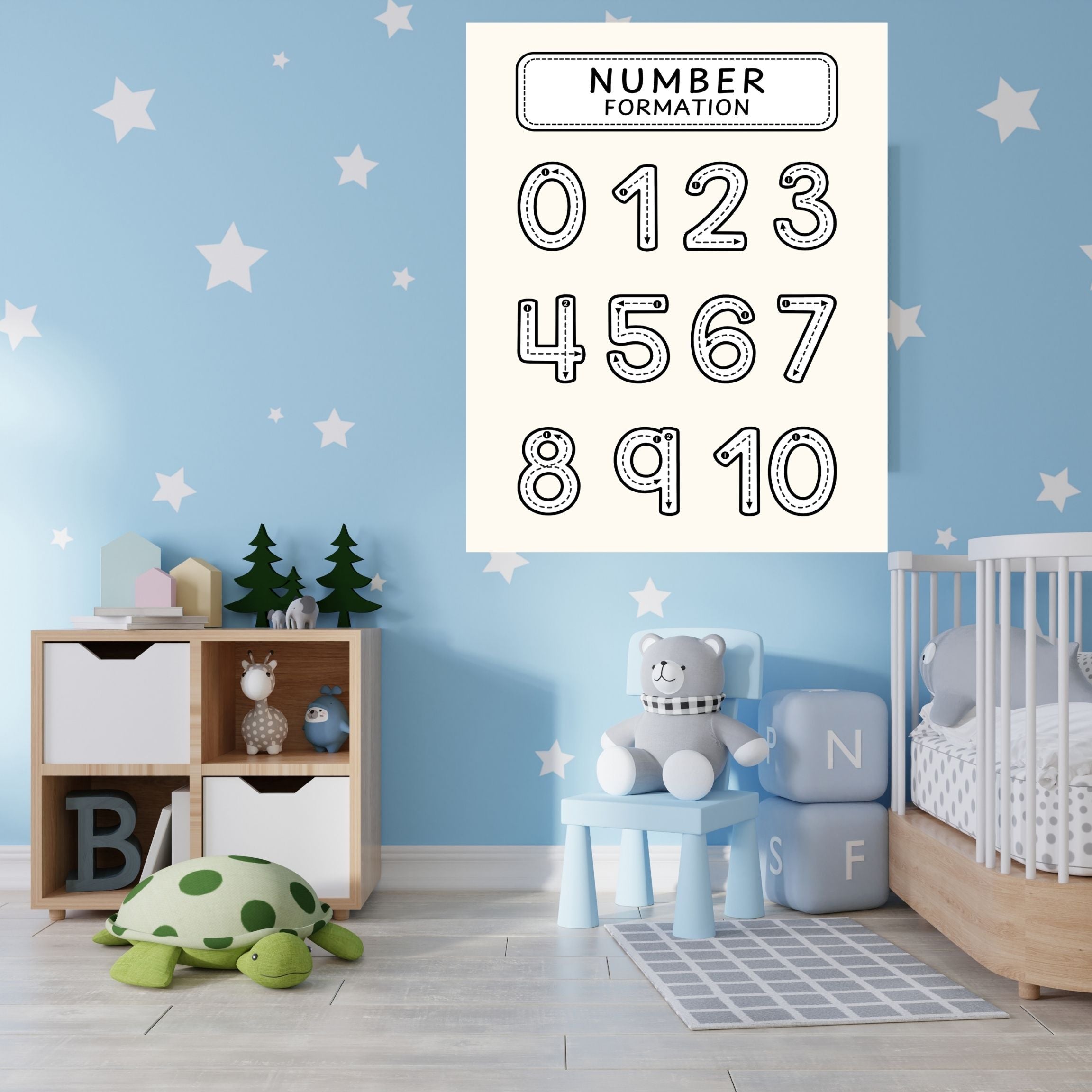 Number Wall Art for Kids 11+ sizes, Counting Poster Printable, Educational Nursery Decor, Preschool Learning Print, Math Wall Art, Digital Download|ke2-8