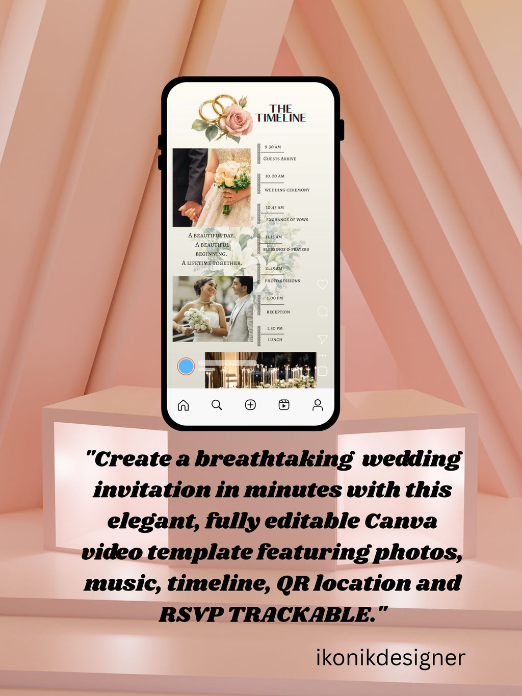 WI0018-CHURCH WEDDING Invitation Video Template | Editable Christian Wedding Invite |Digital Wedding Invitation |Wedding Video