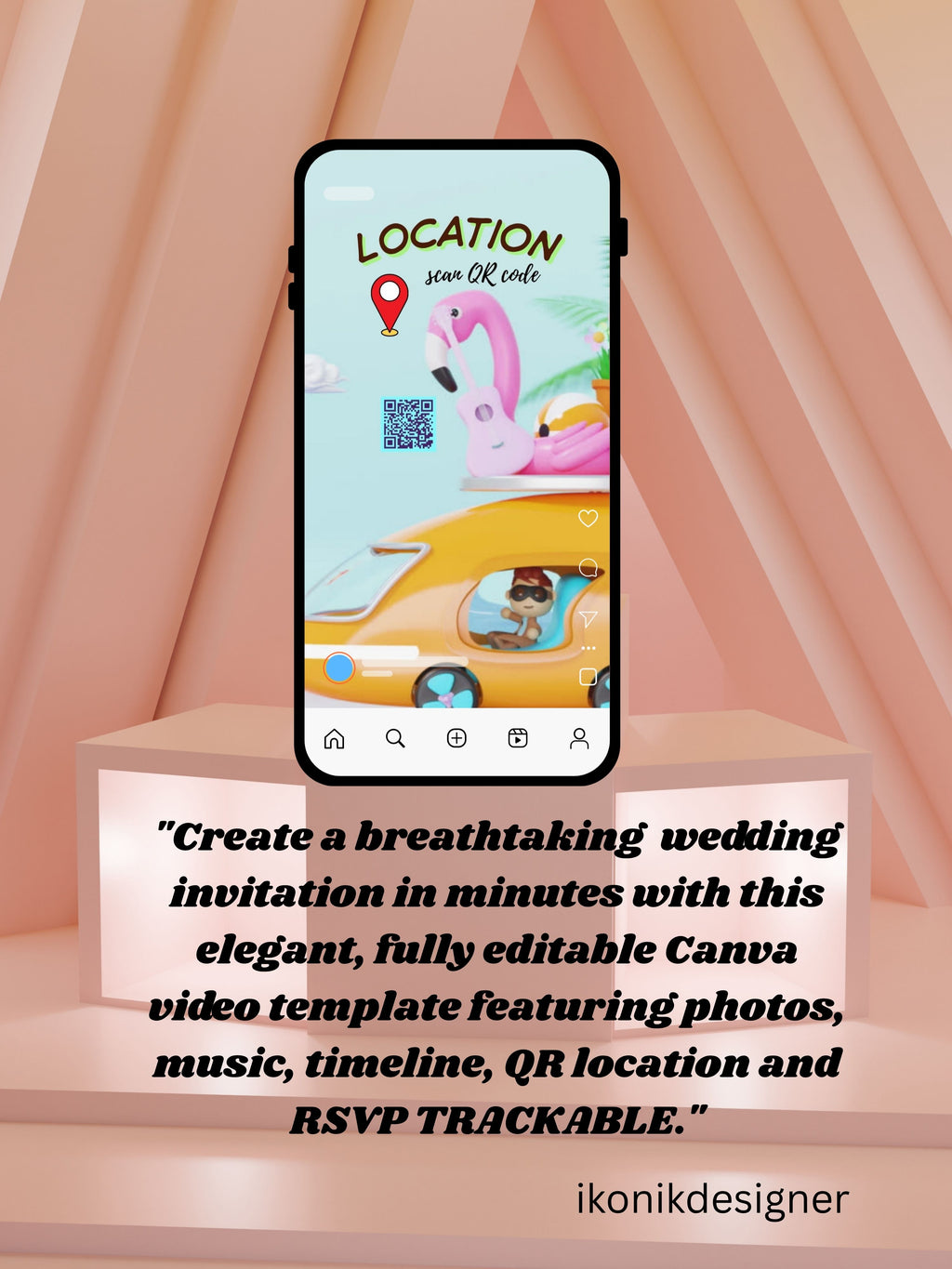 TOY RIDE Birthday Invitation Video | Editable Canva pro Template | Kids Party Invite | ki48