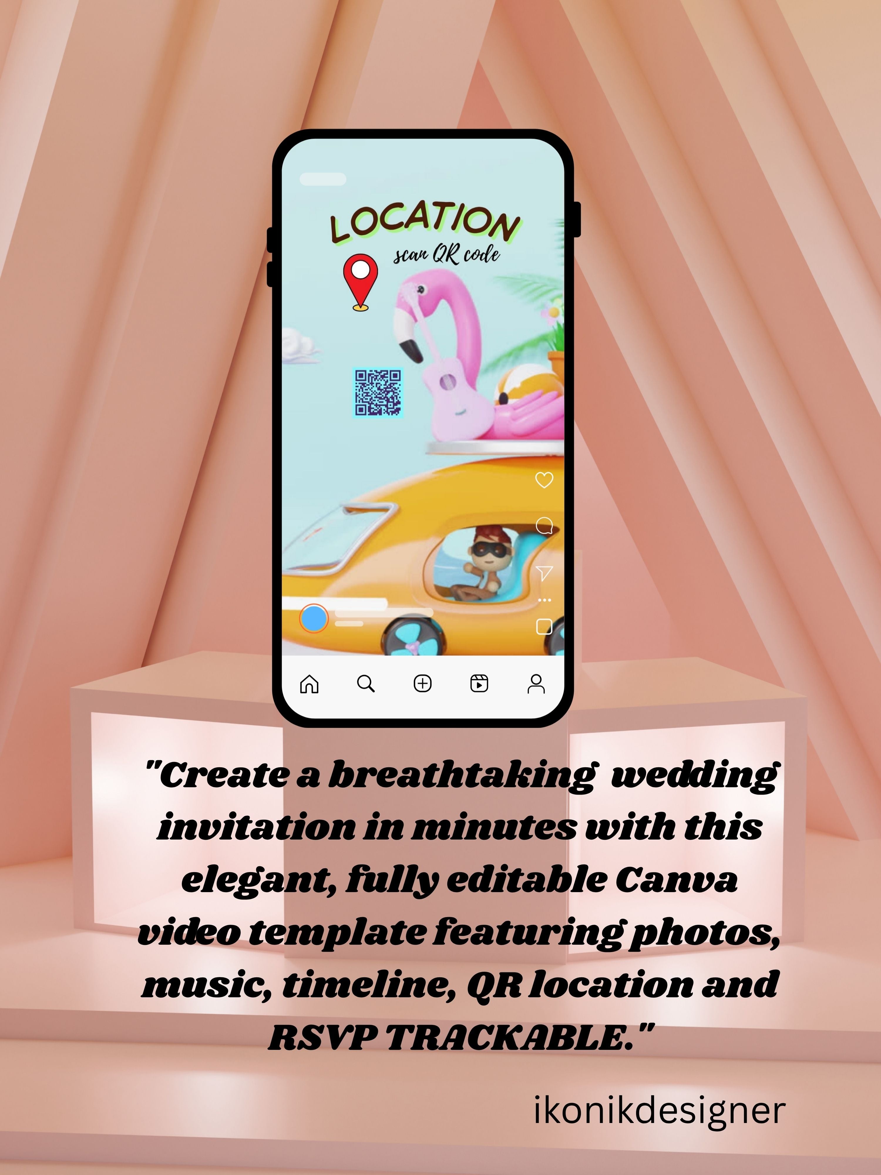 TOY RIDE Birthday Invitation Video | Editable Canva pro Template | Kids Party Invite | ki48