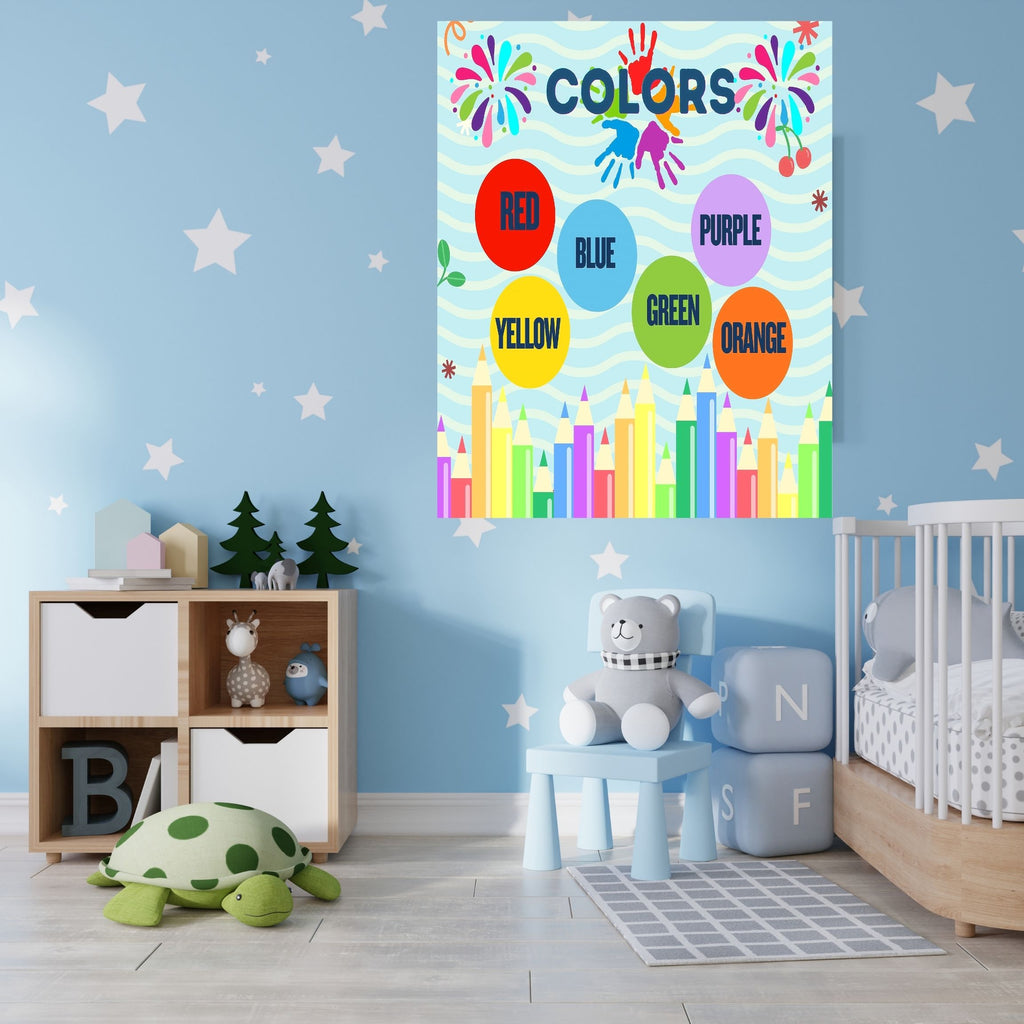 Educational Color Wall Art for Kids, Printable Nursery Decor