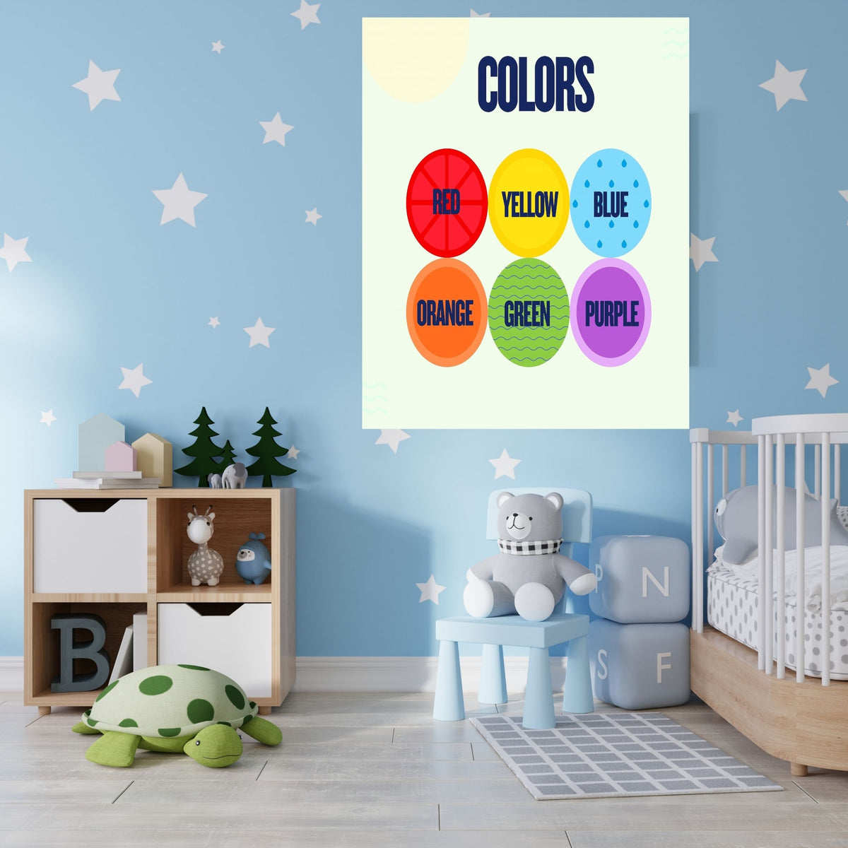Kids Color Study Wall Art, Printable Learning Poster