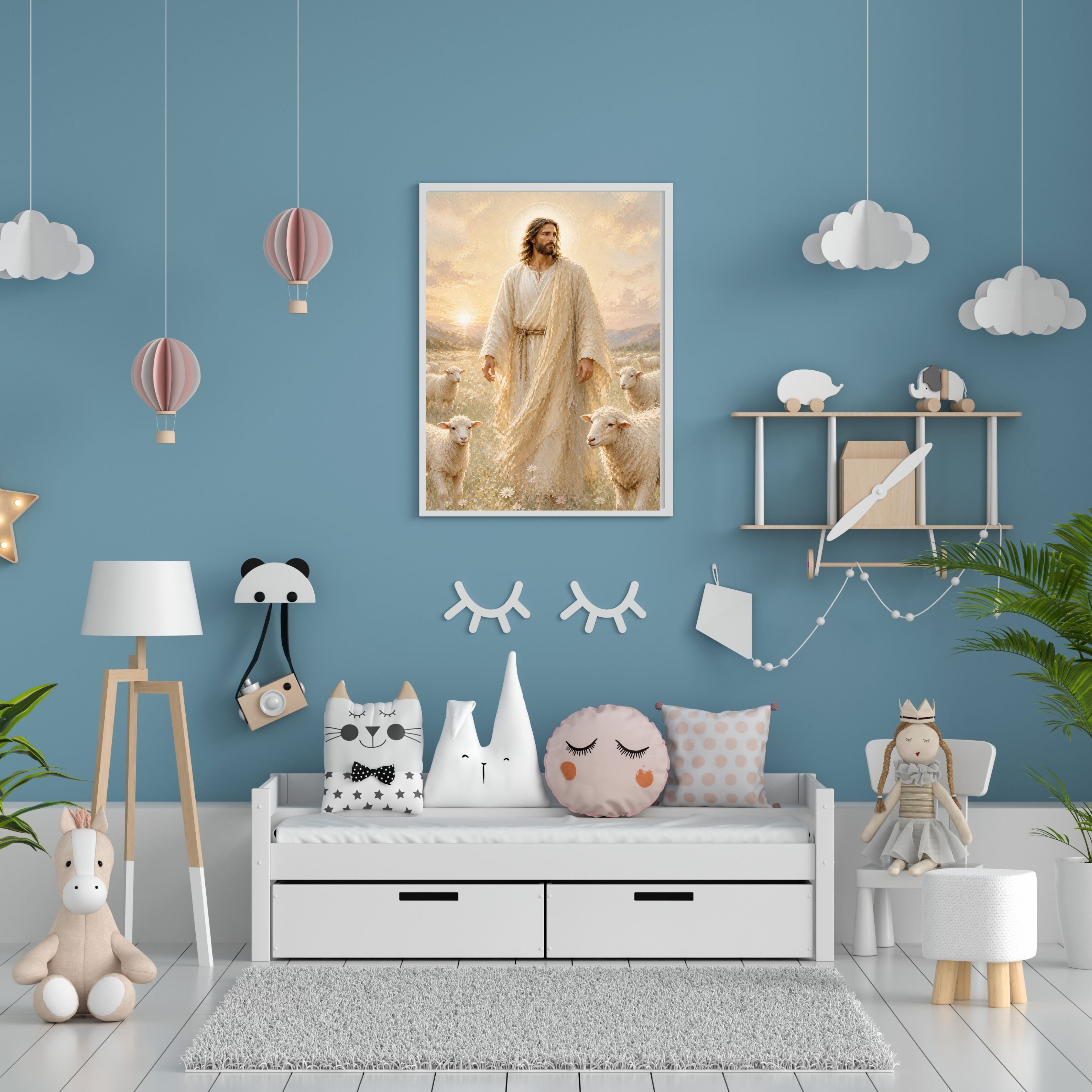 Commercial Use Jesus Wall Art Printable Set, Christian Nursery Decor Bundle, Bible Story Illustrations, Resell License Included|sp45c