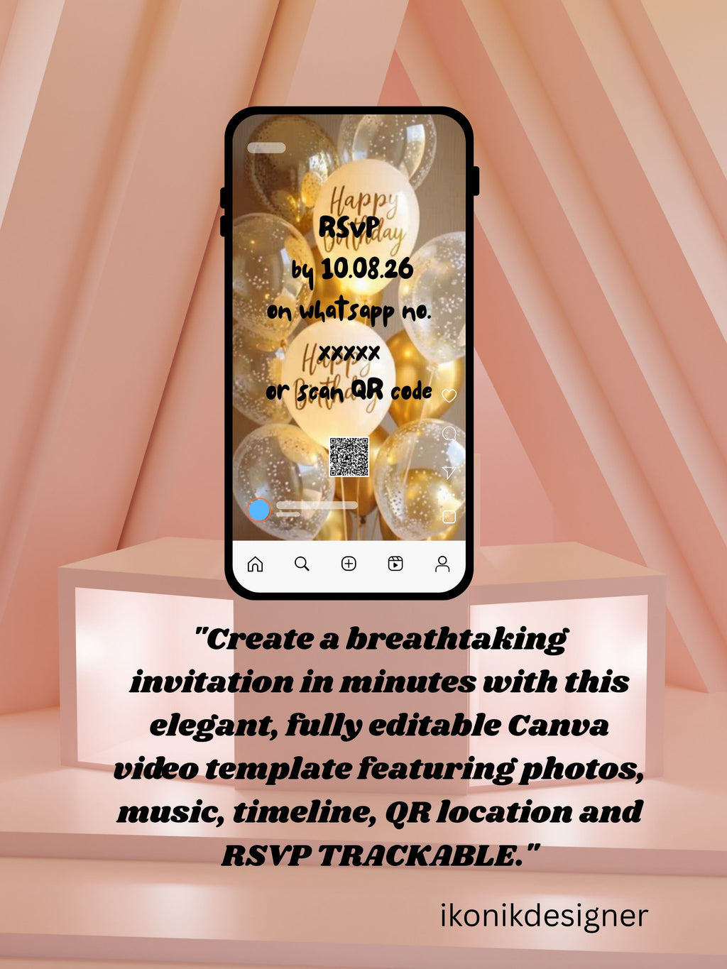 commercial use ANIMAL THEME Birthday Invitation Video | Editable Canva pro Template | Kids Party Invite | ki18c