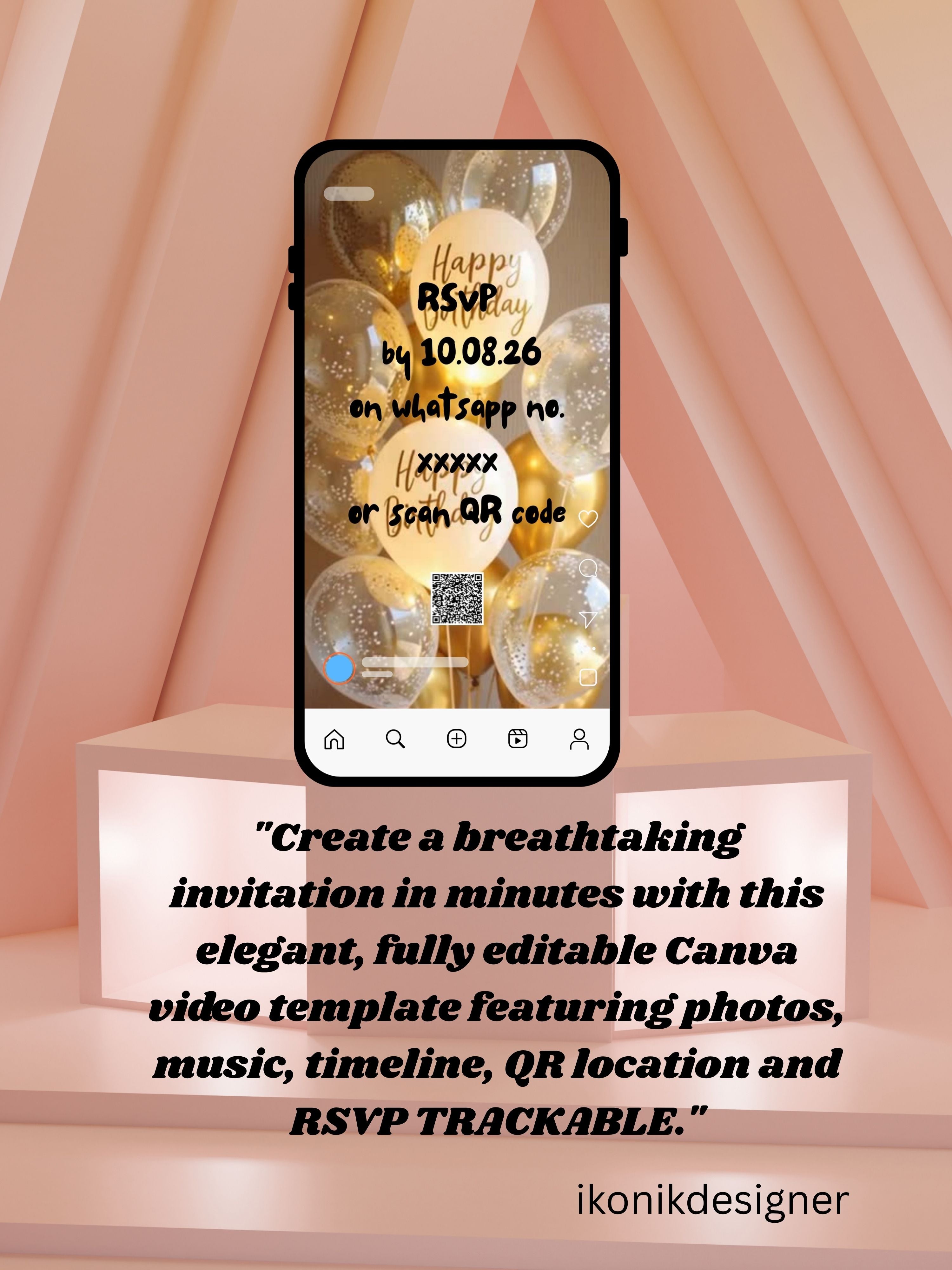 commercial use ANIMAL THEME Birthday Invitation Video | Editable Canva pro Template | Kids Party Invite | ki18c