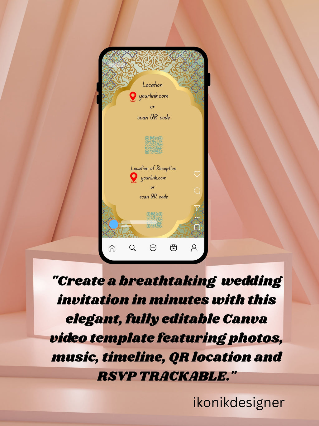 WI0013-CHURCH WEDDING Invitation Video Template | Editable Christian Wedding Invite |Digital Wedding Invitation |Wedding Video
