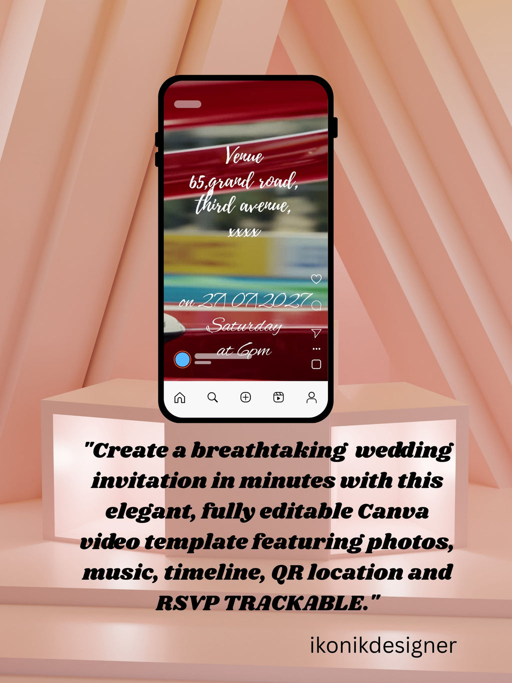 Commercial use-CAR RACING Birthday Video Invitation | Canva pro Template | Kids Race Party Invite | ki53c