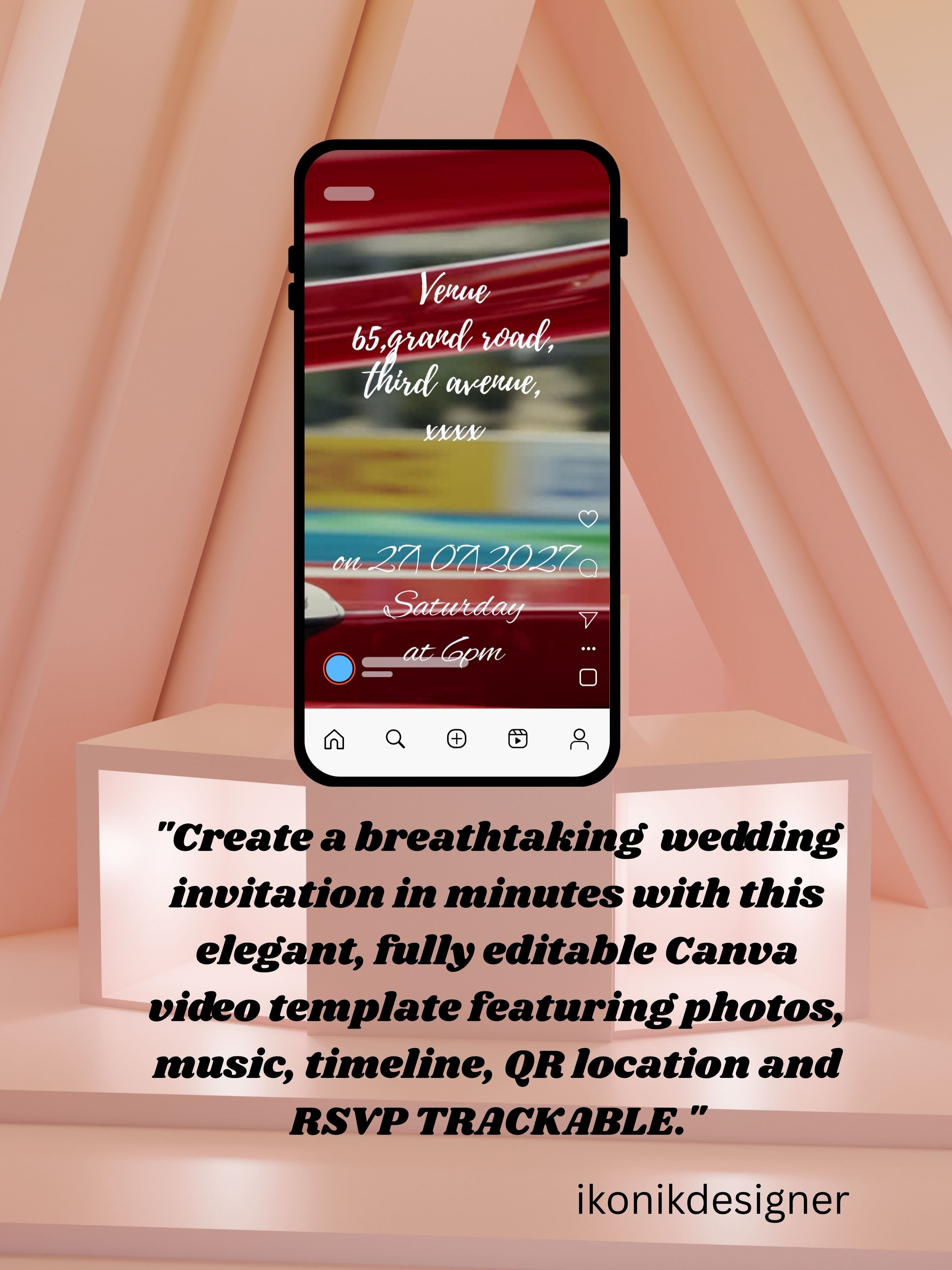 Commercial use-CAR RACING Birthday Video Invitation | Canva pro Template | Kids Race Party Invite | ki53c