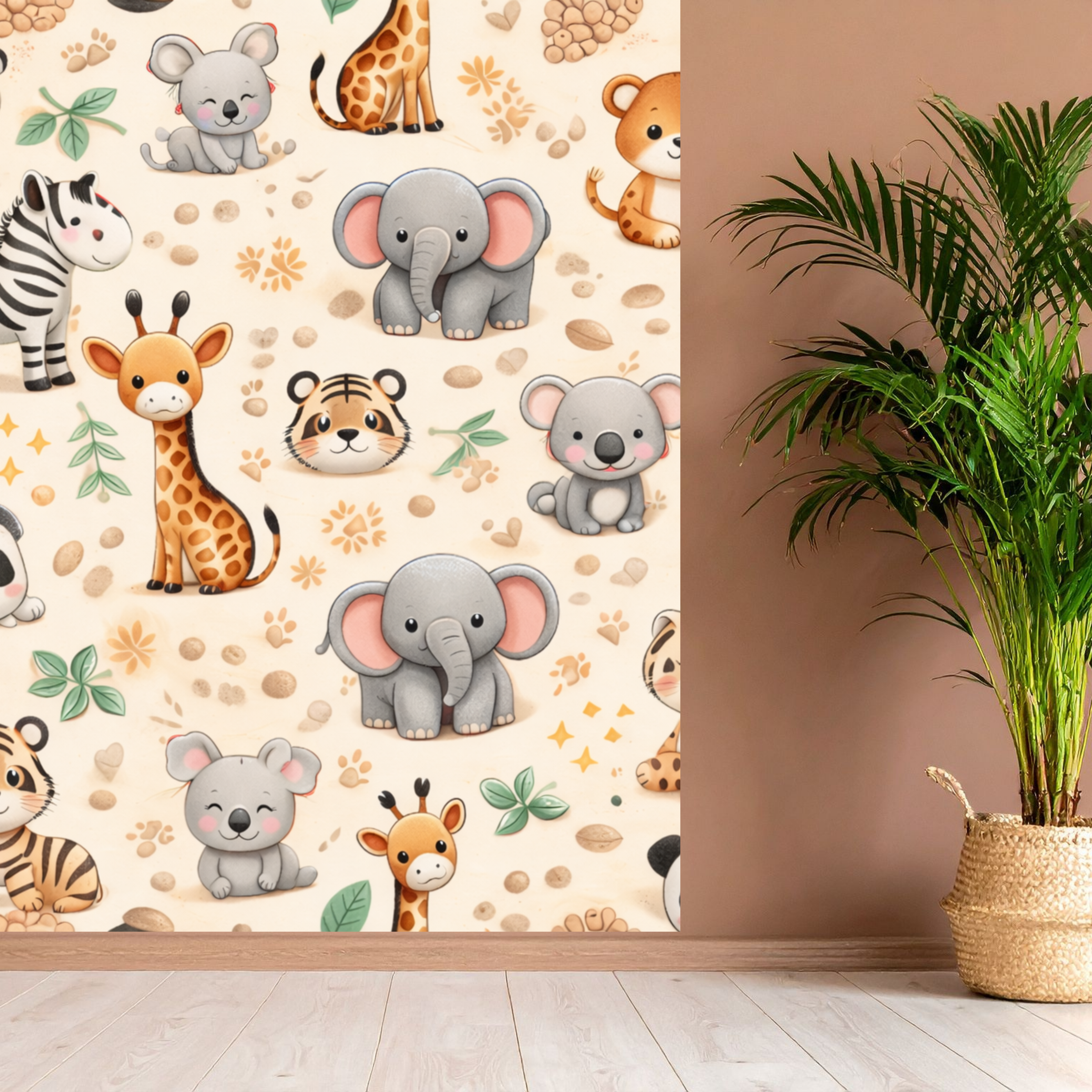 Kids Seamless Animal Pattern Bundle, Cute Cartoon Animals Digital Paper, Nursery Backgrounds, Baby Pattern, Printable Scrapbook Paper Pack|128