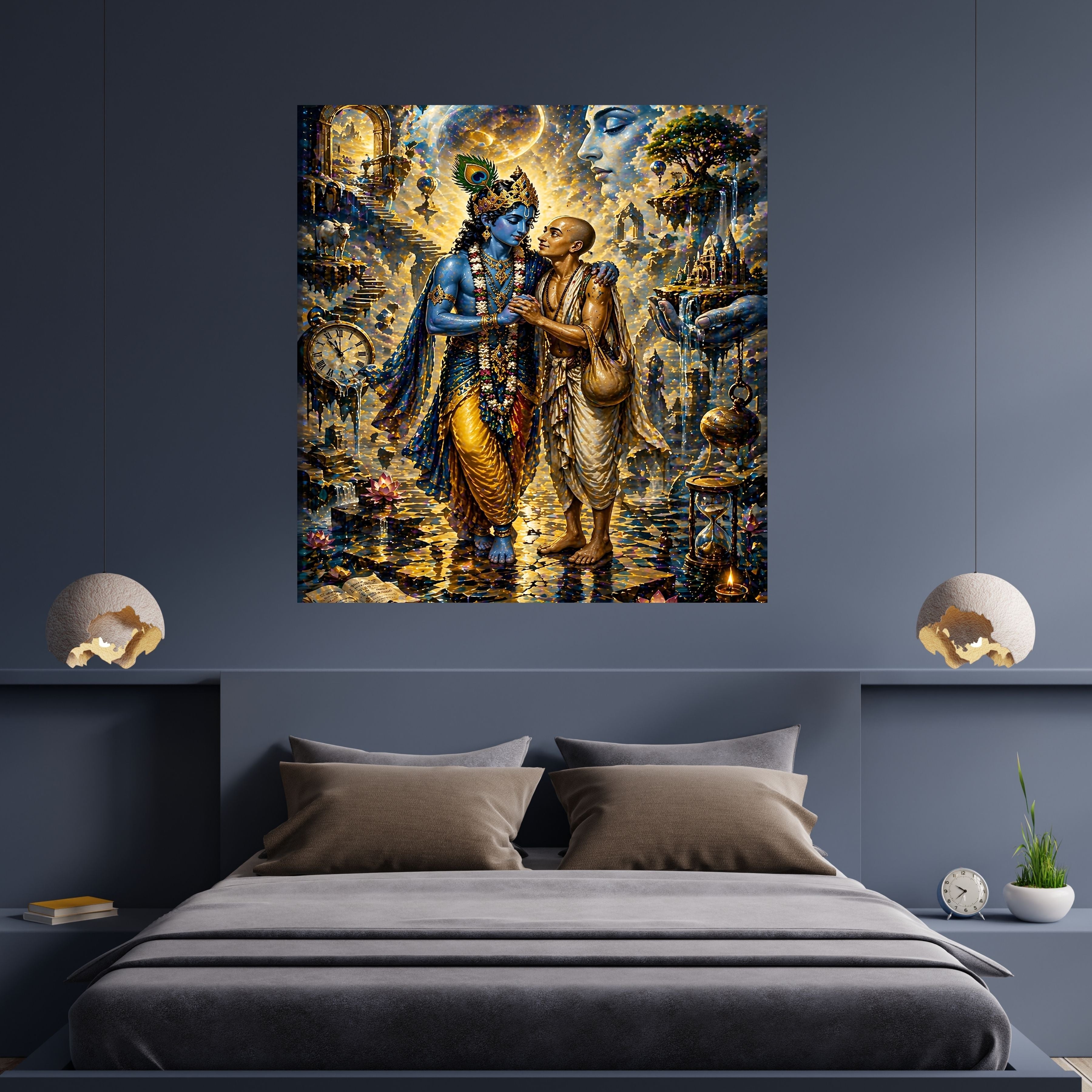 Lord Krishna Wall Art Printable, Krishna Digital Download, Hindu Wall Decor, Spiritual Home Decor, Pooja Room Art, Krishna Poster, Temple Artwork|sp67