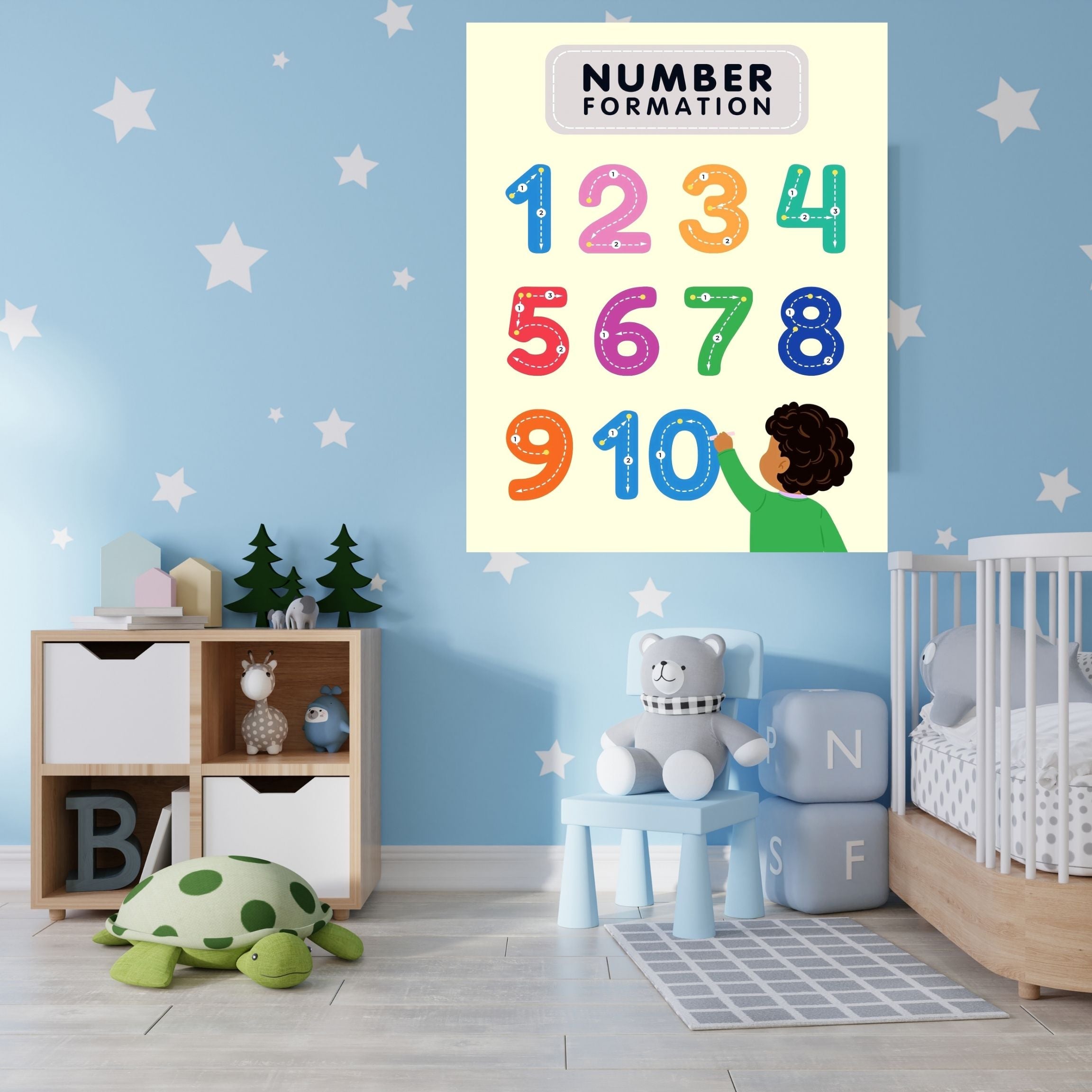 Number Wall Art for Kids 11+ sizes, Counting Poster Printable, Educational Nursery Decor, Preschool Learning Print, Math Wall Art, Digital Download|ke2-9