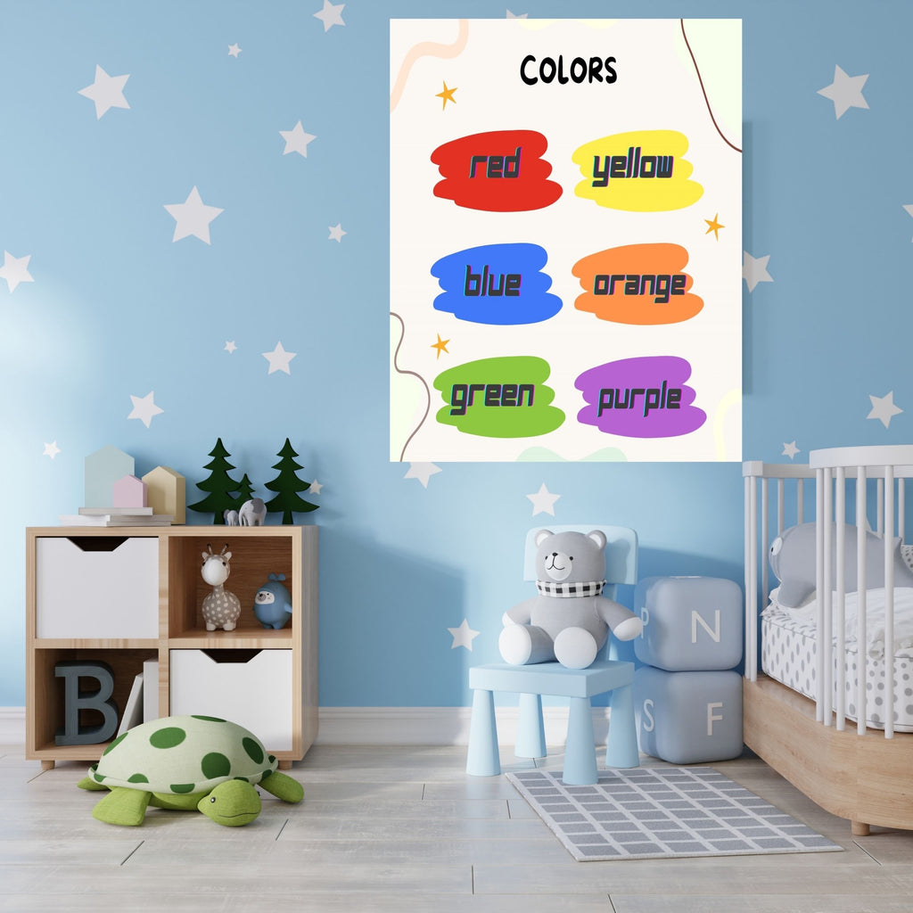 Kids Color Learning Wall Decor, Printable Nursery Art
