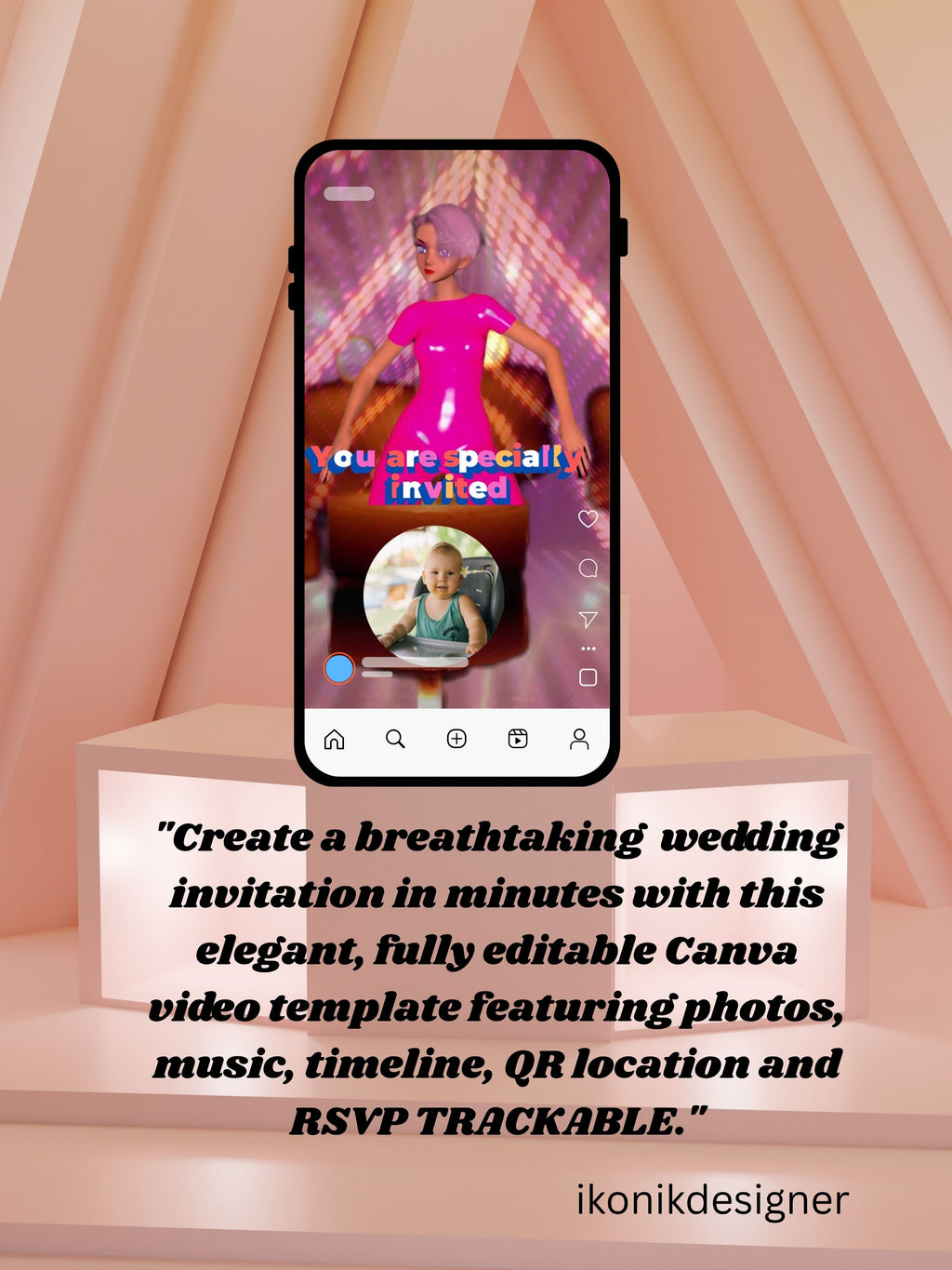 DANCE Birthday Invitation Video | Editable Canva pro Template | Kids Party Invite | Digital Download|ki45