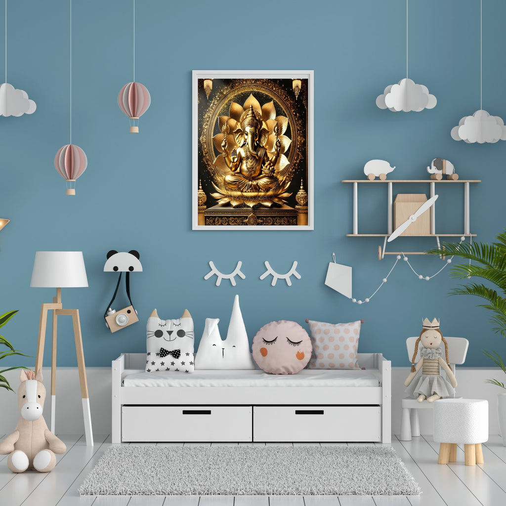 Luxury Lord Ganesha Wall Art Printable | Ganapathi Digital Download | Hindu God Decor | Spiritual Poster | Ganesh Chaturthi Gift | 11 Sizes |sp1