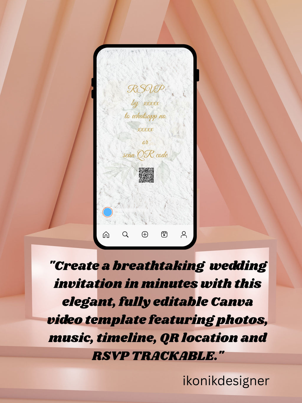 WI0016-CHURCH WEDDING Invitation Video Template | Editable Christian Wedding Invite |Digital Wedding Invitation |Wedding Video