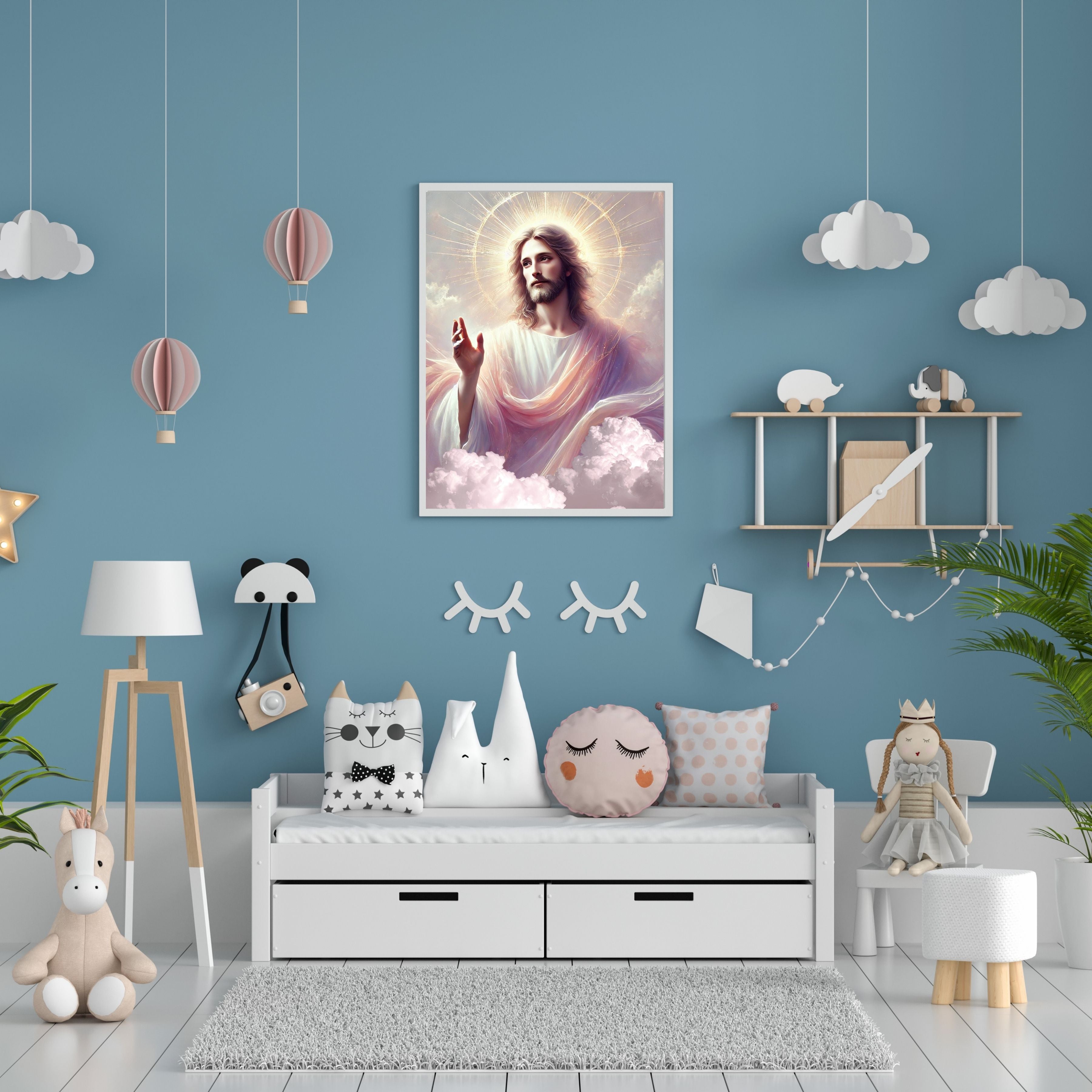 Jesus Wall Art Printable Set, Christian Nursery Decor, Bible Story Prints, Jesus with Children, Good Shepherd, Baptism, Faith Gift|sp23