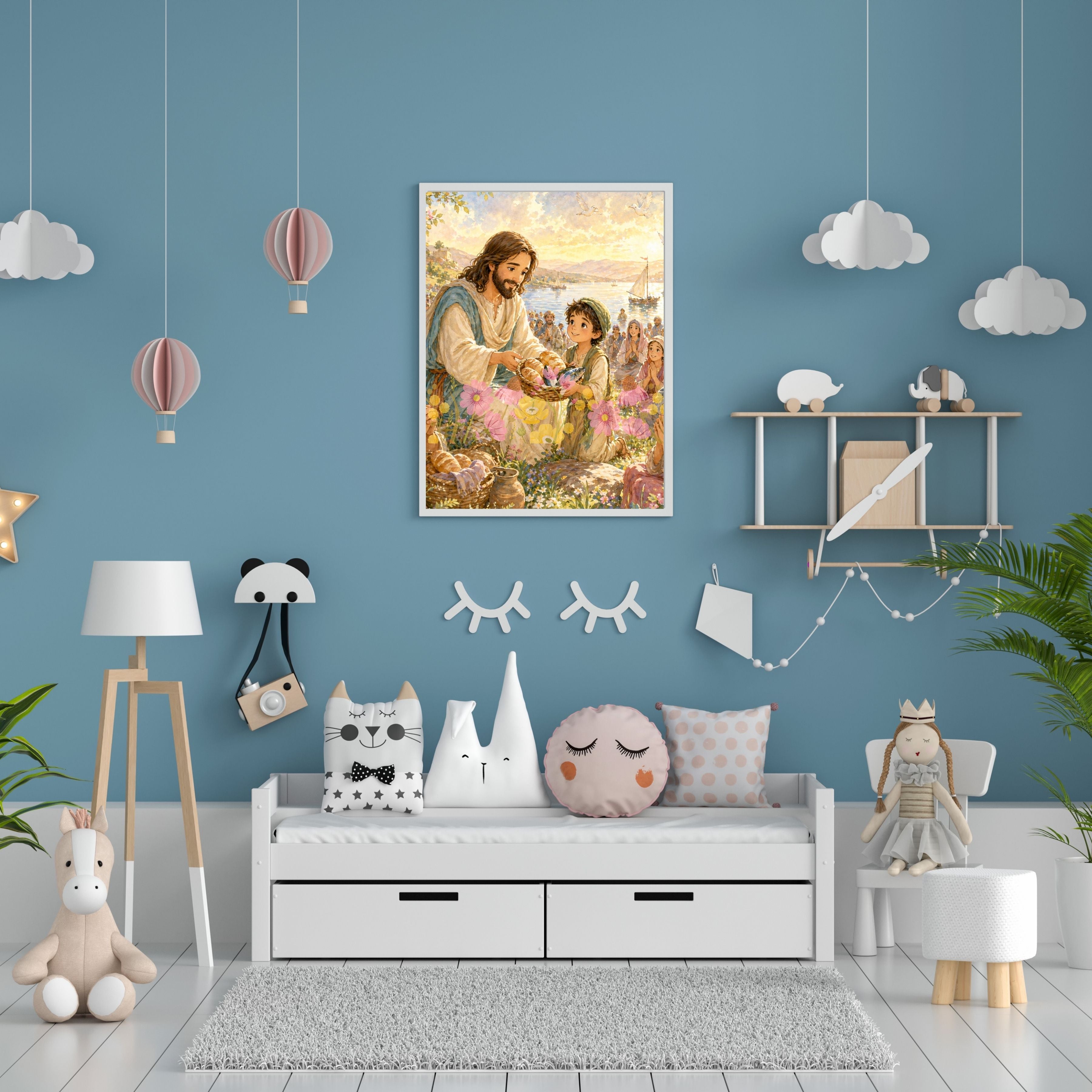 Jesus Wall Art Printable Set, Christian Nursery Decor, Bible Story Prints, Jesus with Children, Good Shepherd, Baptism, Faith Gift|sp11