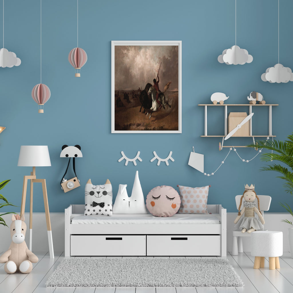 Historic Cavalry Charge Wall Art Printable, Mounted Rider and Galloping Horses