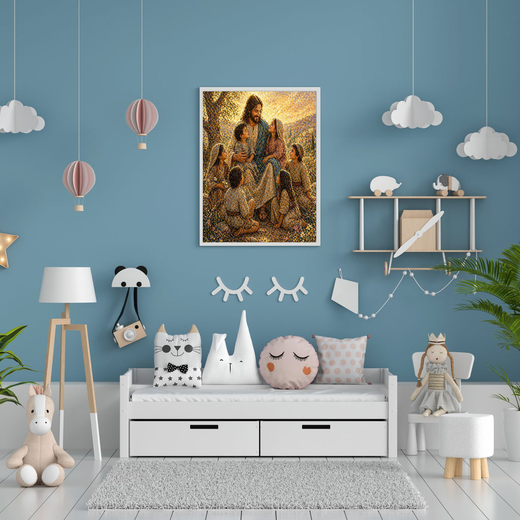 Jesus Wall Art Printable Set, Christian Nursery Decor, Bible Story Prints, Jesus with Children, Good Shepherd, Baptism, Faith Gift|sp18