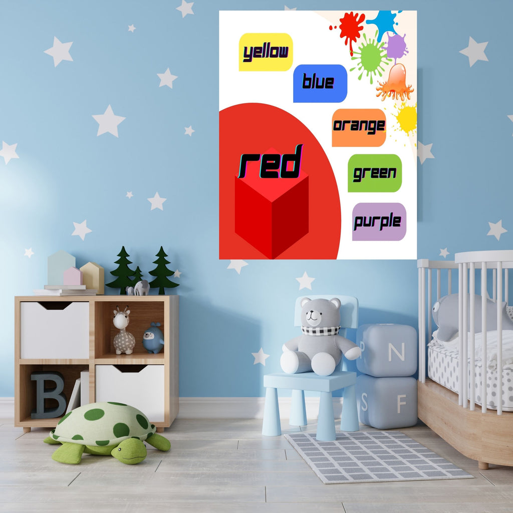 Printable Colors Poster for Kids, Early Learning Wall Art