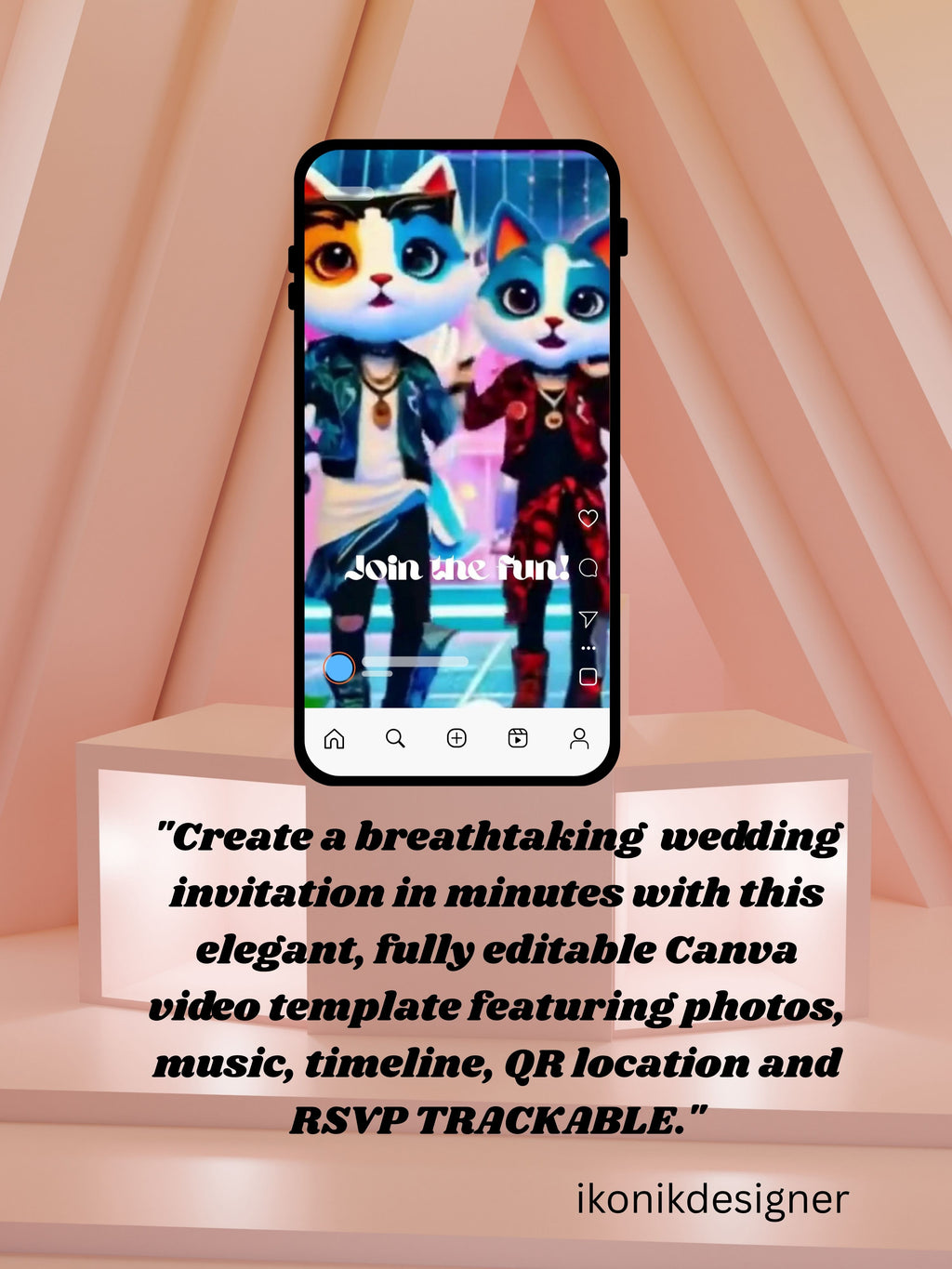 Commercial use DANCE join party Invitation Video | Editable Canva pro Template | Kids Party Invite | Digital Download|ki27c