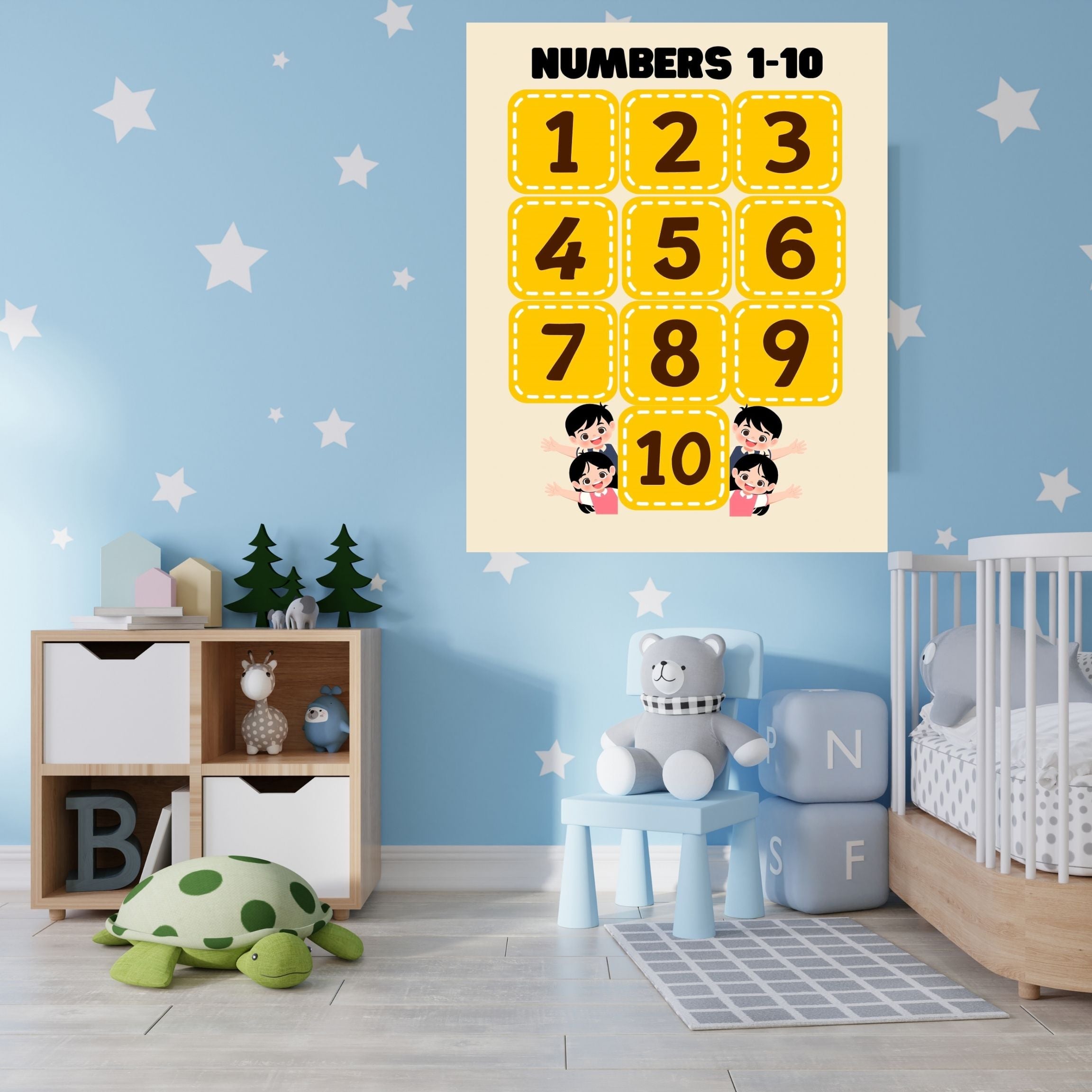 Number Wall Art for Kids 11+ sizes, Counting Poster Printable, Educational Nursery Decor, Preschool Learning Print, Math Wall Art, Digital Download|ke2-11